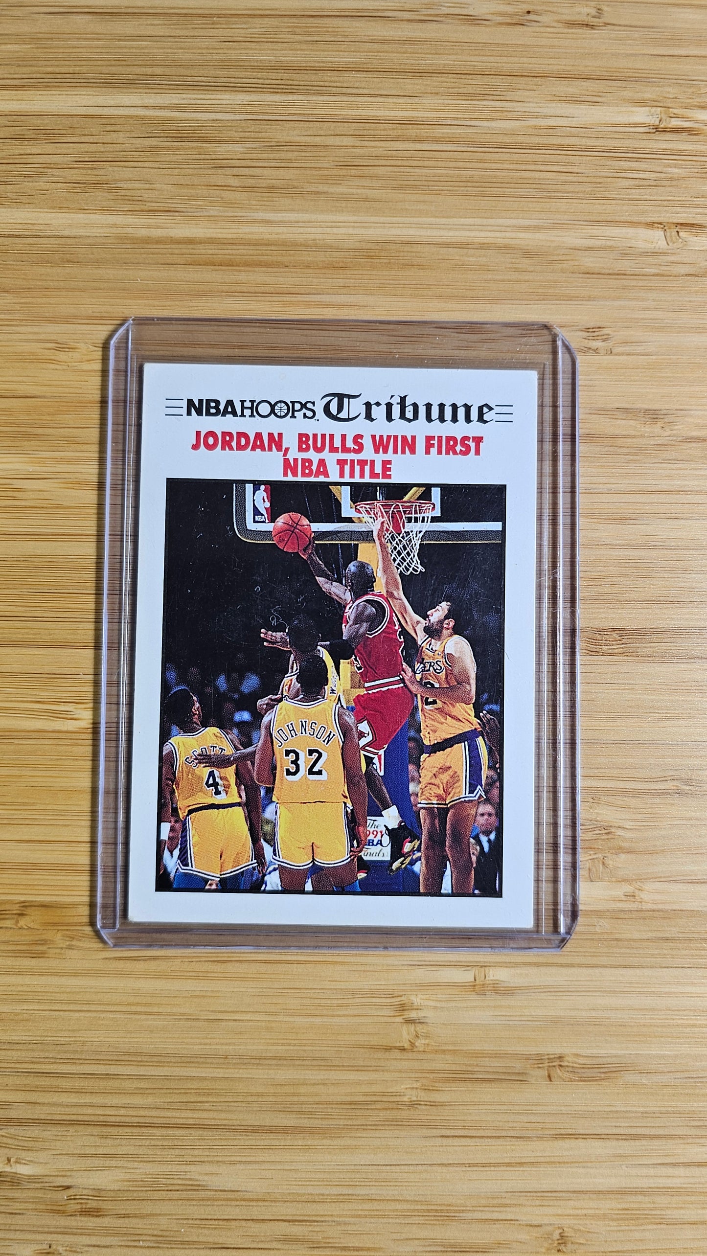 NBA Hoops Tribune Jordan, Bulls Win First NBA Title Card #542