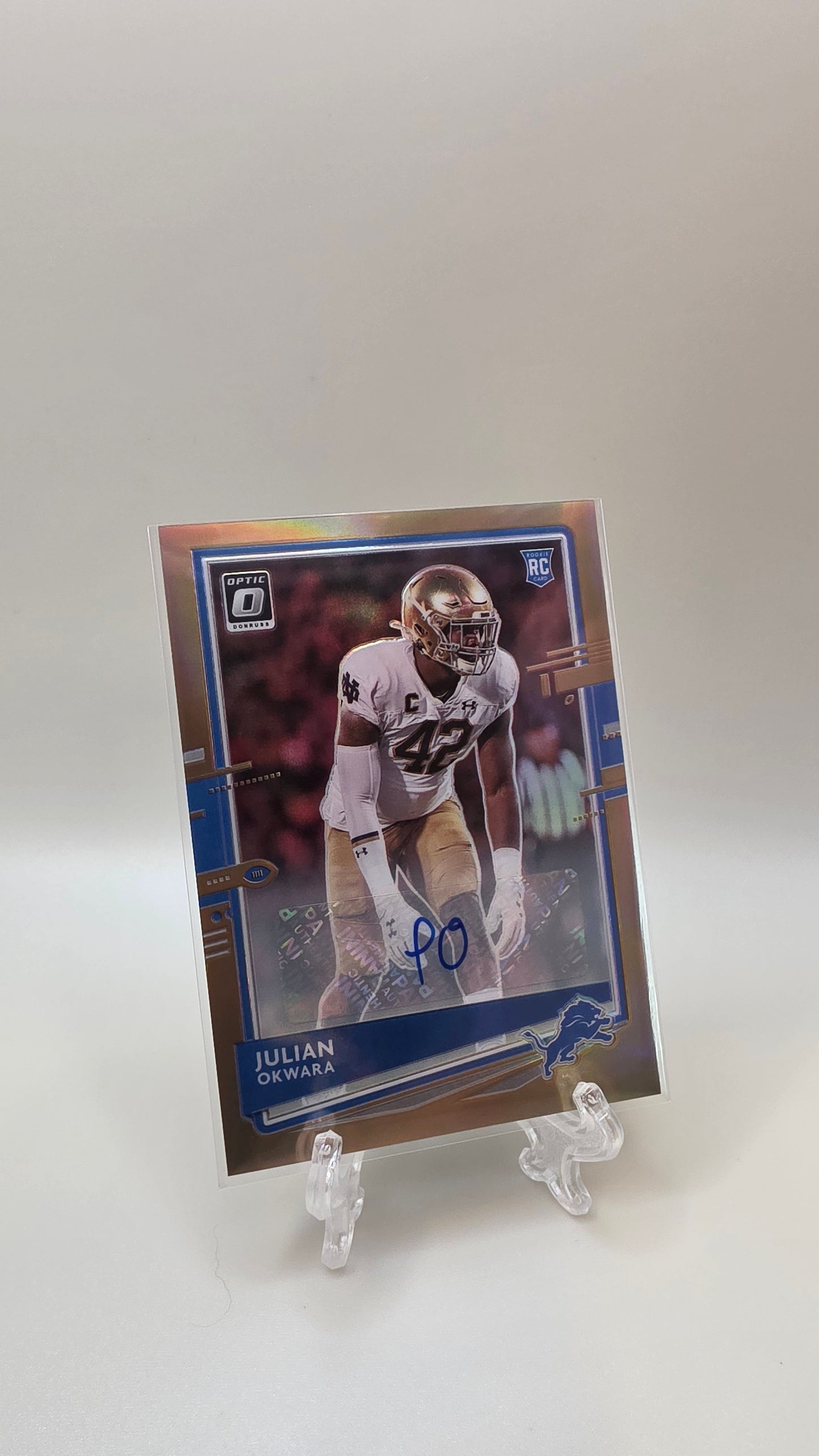 2020 Donruss Optic Julian Okwara RC Gold Auto #144