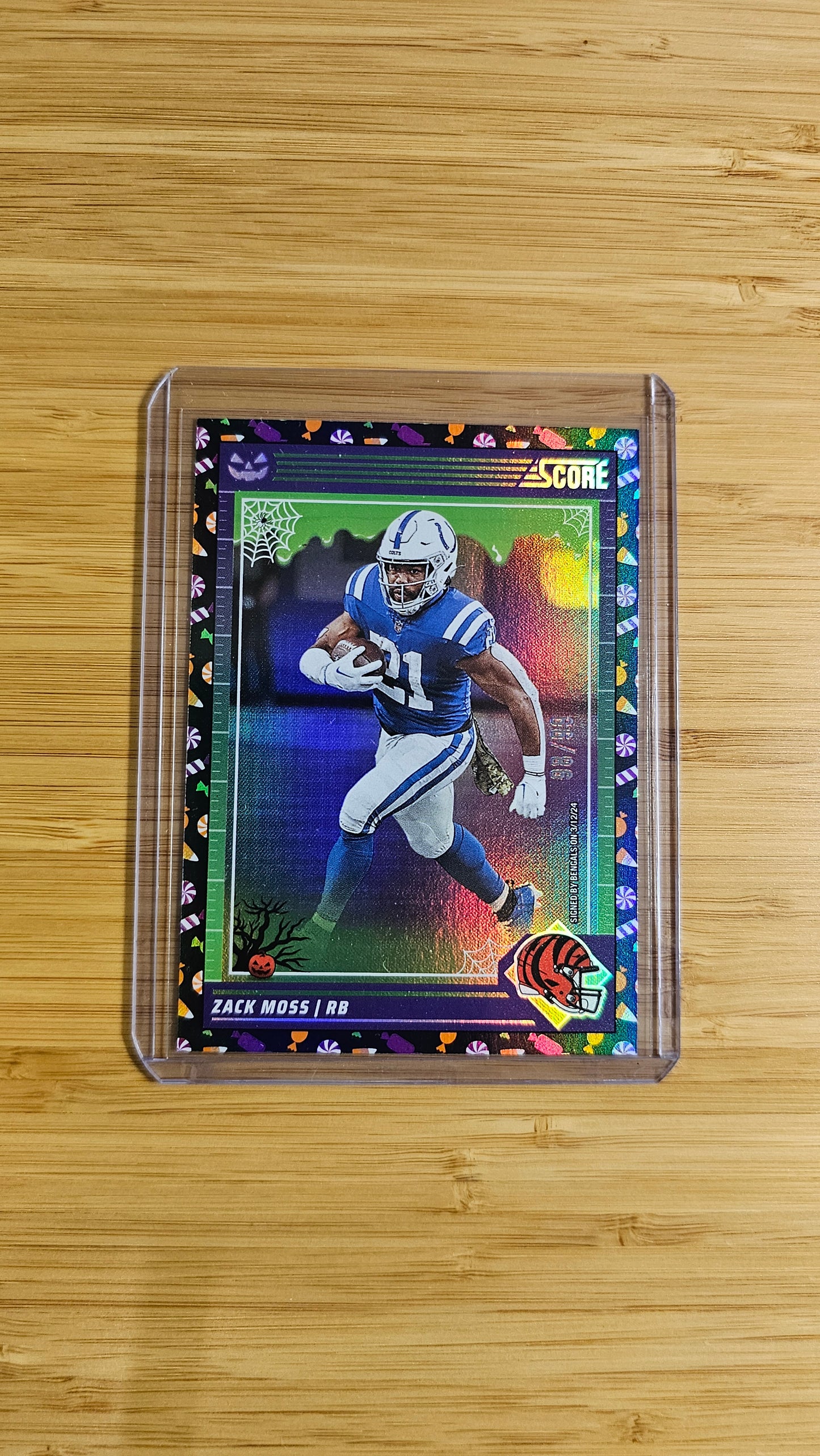 2024 Panini Score-A-Treat Zack Moss Trick or Treat /99 Card #123