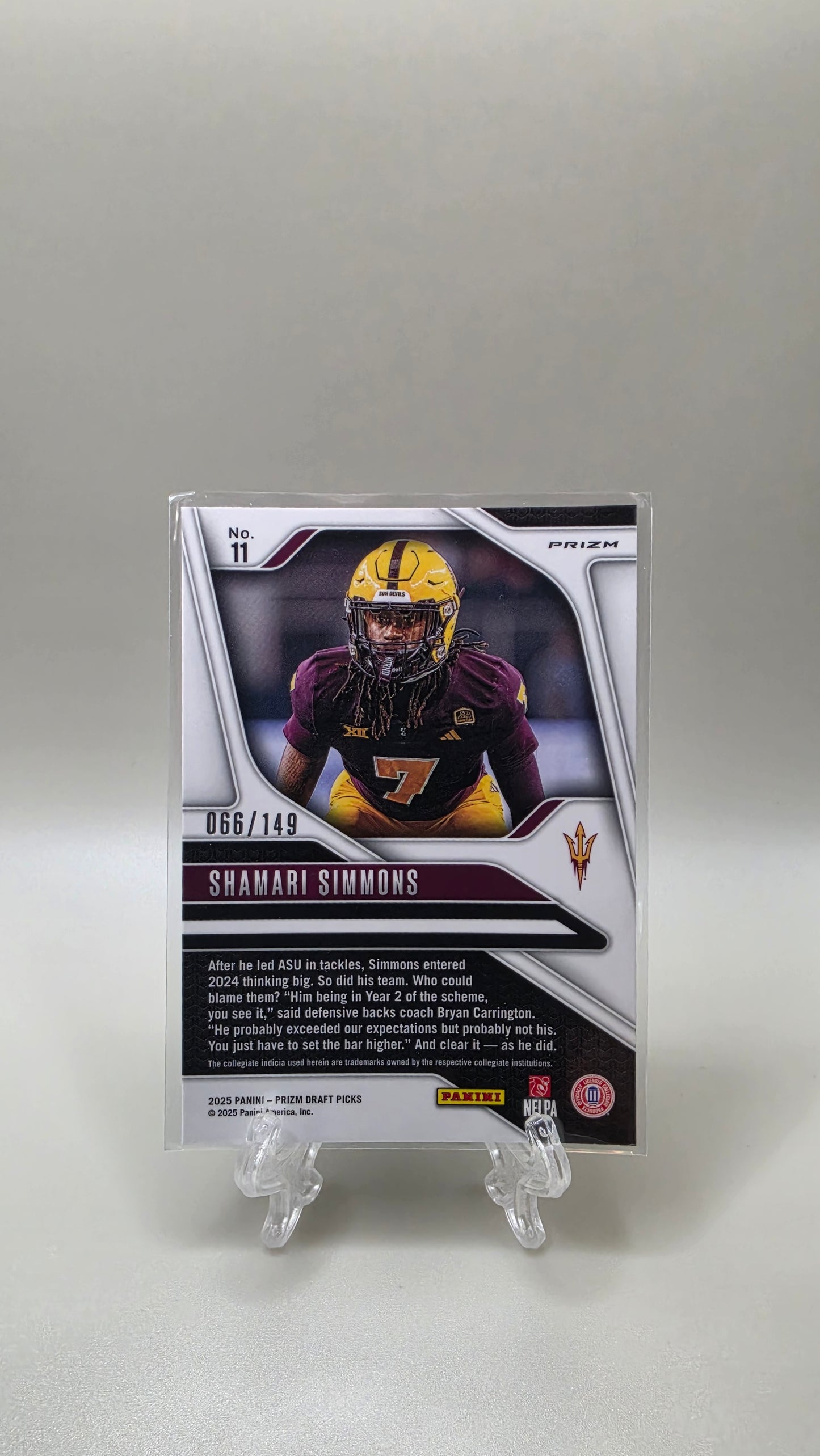 2025 Prizm Draft Shamari Simmons Blue Ice /149 #11