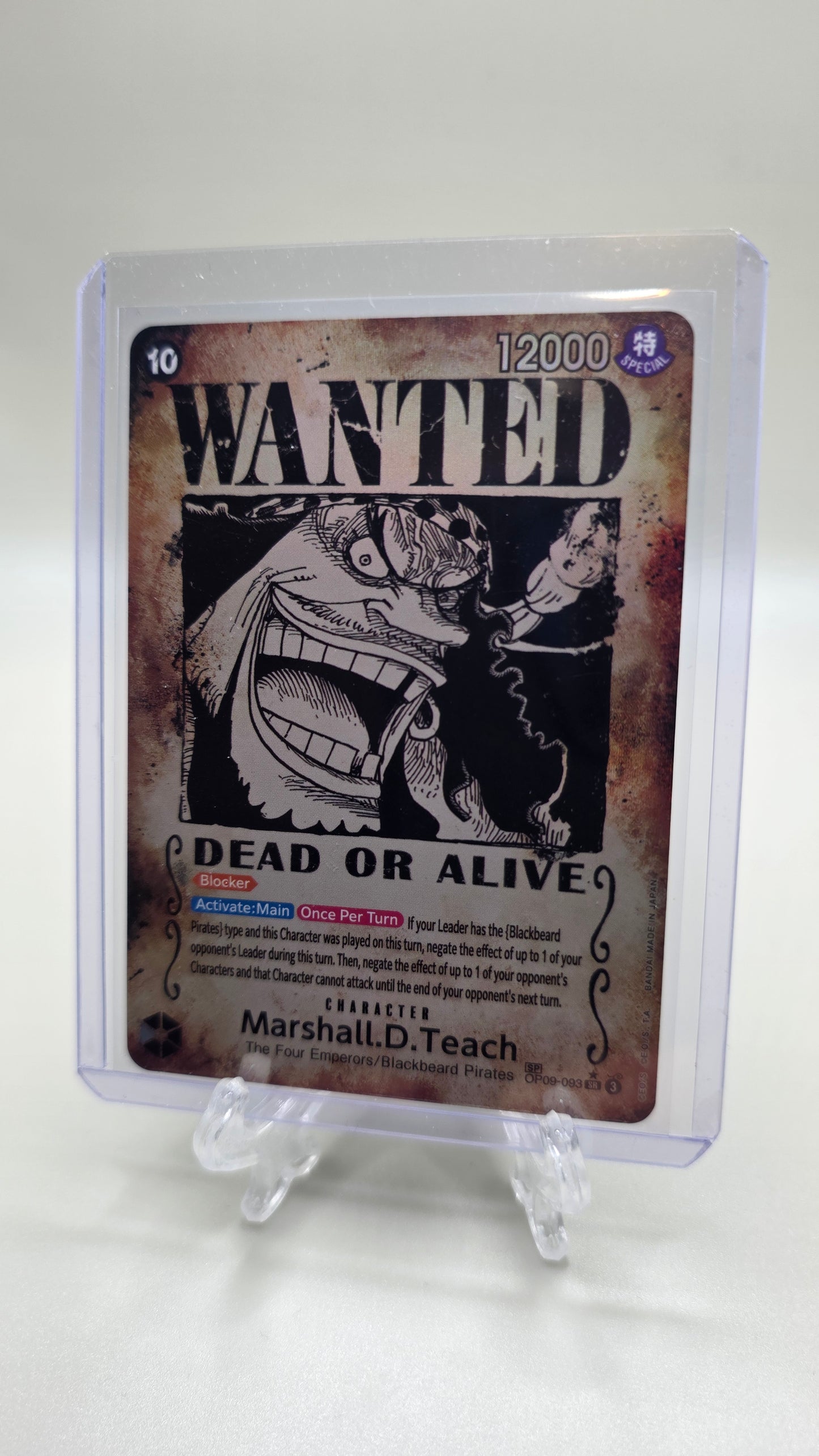 Marshall.D.Teach OP09-093 SR⭐ Alt Art Wanted Poster One Piece TCG (Emperors in the New World Set) English