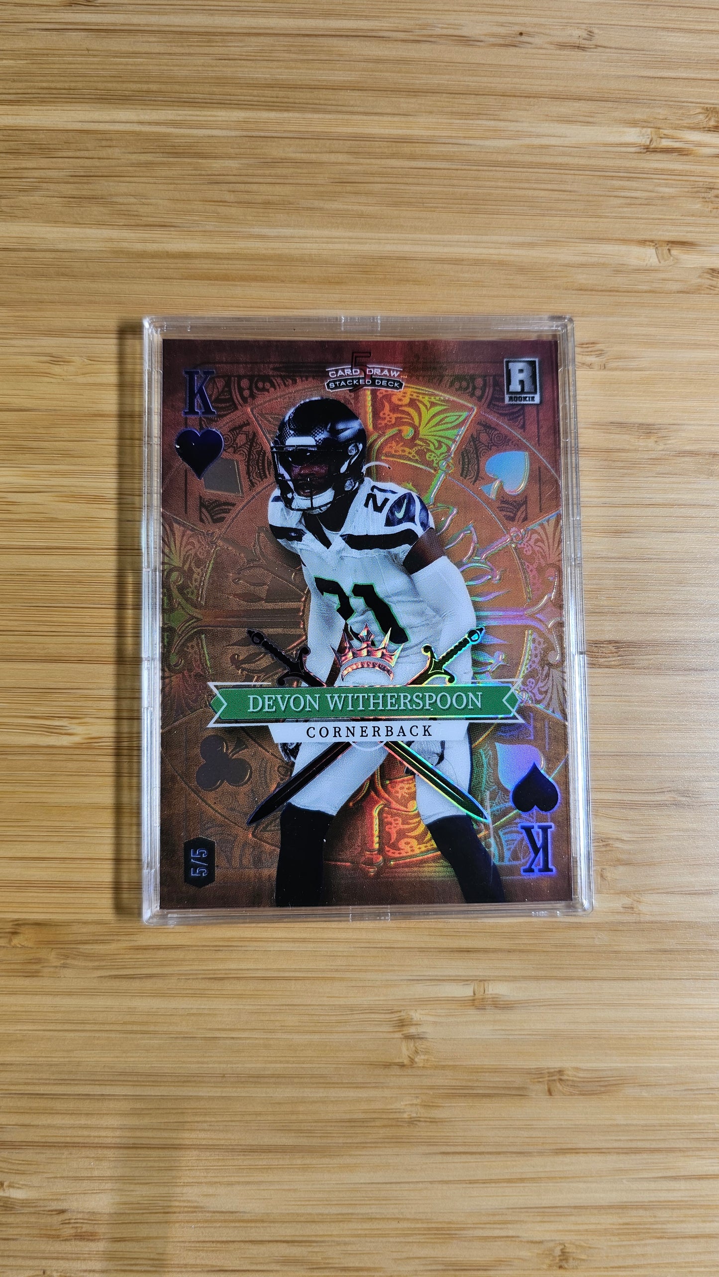 Devon Witherspoon 2023 Wild Card 5 Card Draw King of Spades 5/5