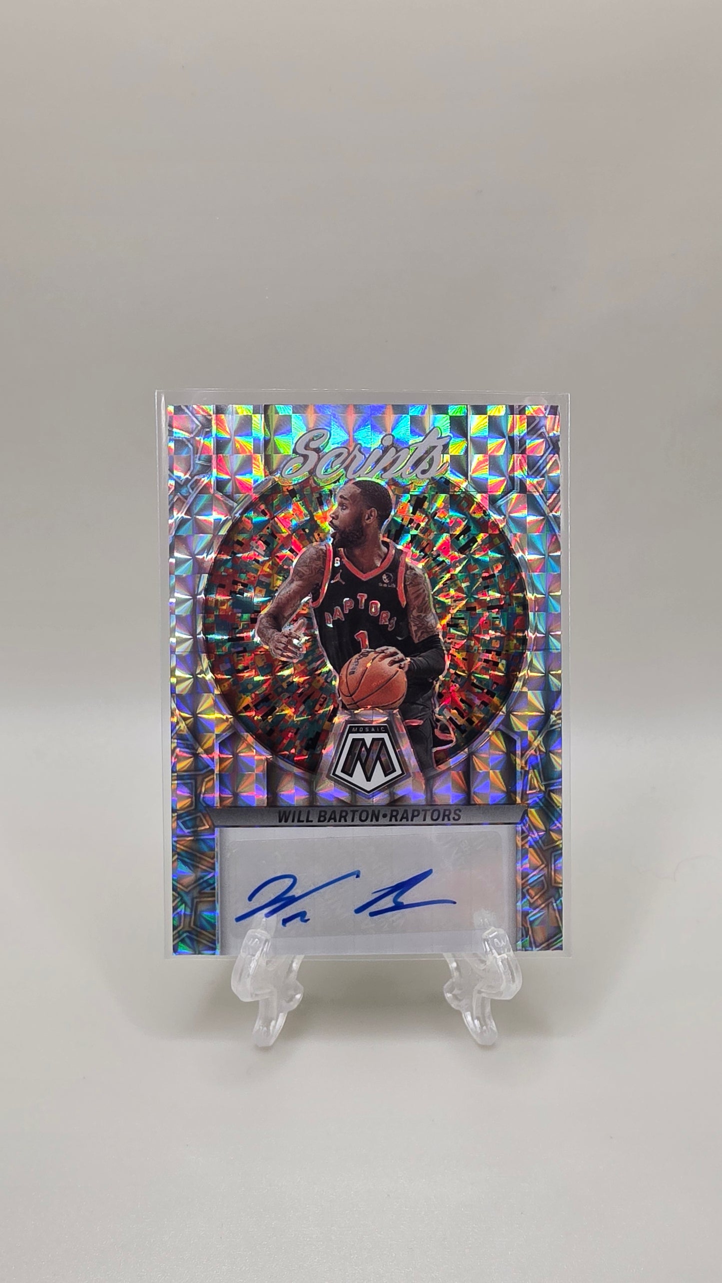 2022-23 Panini Mosaic Scripts Will Barton Auto Card # MS-BAR