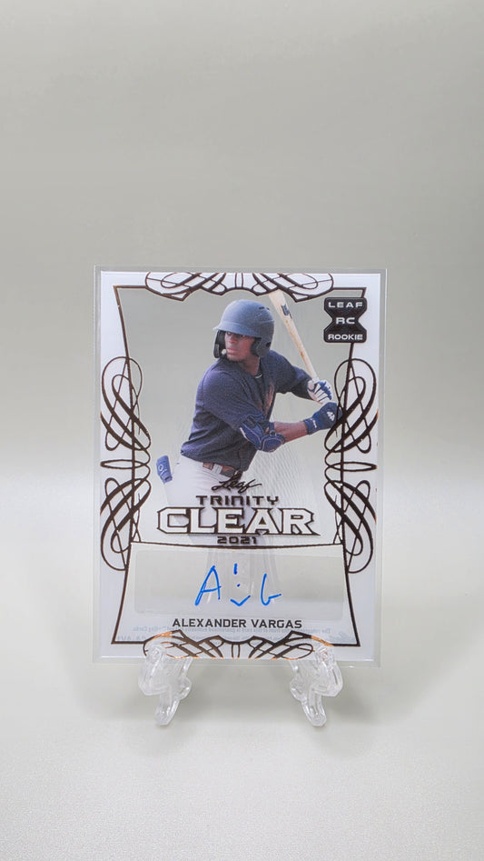 2021 Leaf Trinity Alexander Vargas Clear Autograph Card # CA-AV1