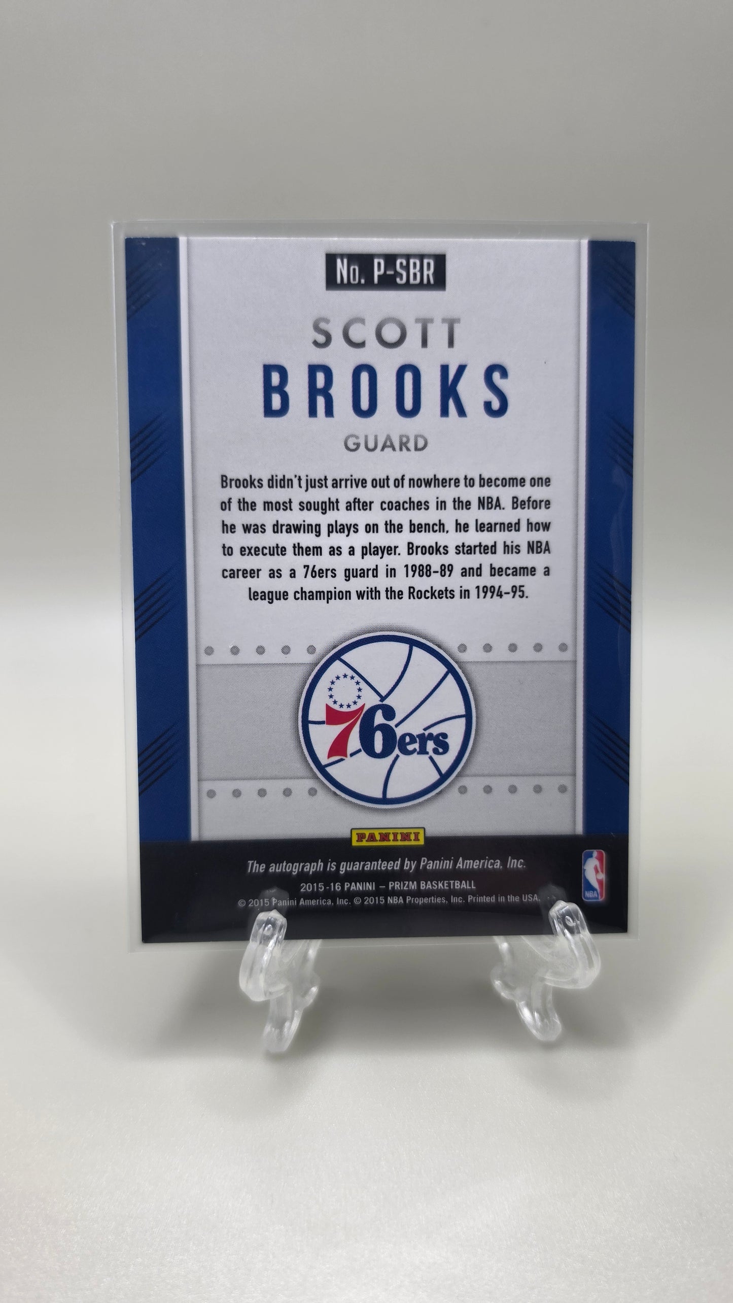 2015-16 Panini Prizm Scott Brooks Autograph Card #P-SBR