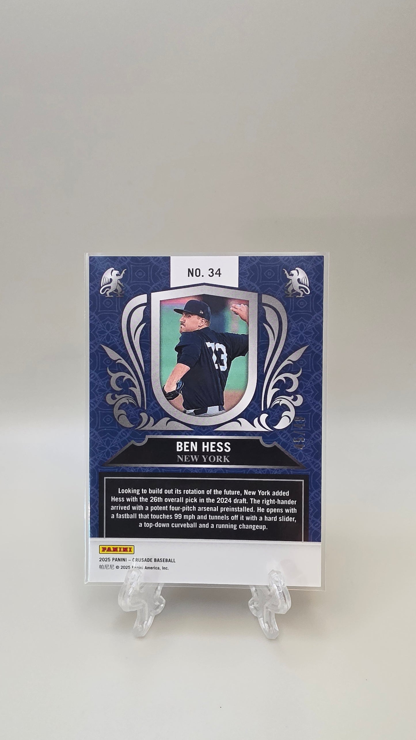 2025 Panini Crusade Ben Hess Orange /49 #34