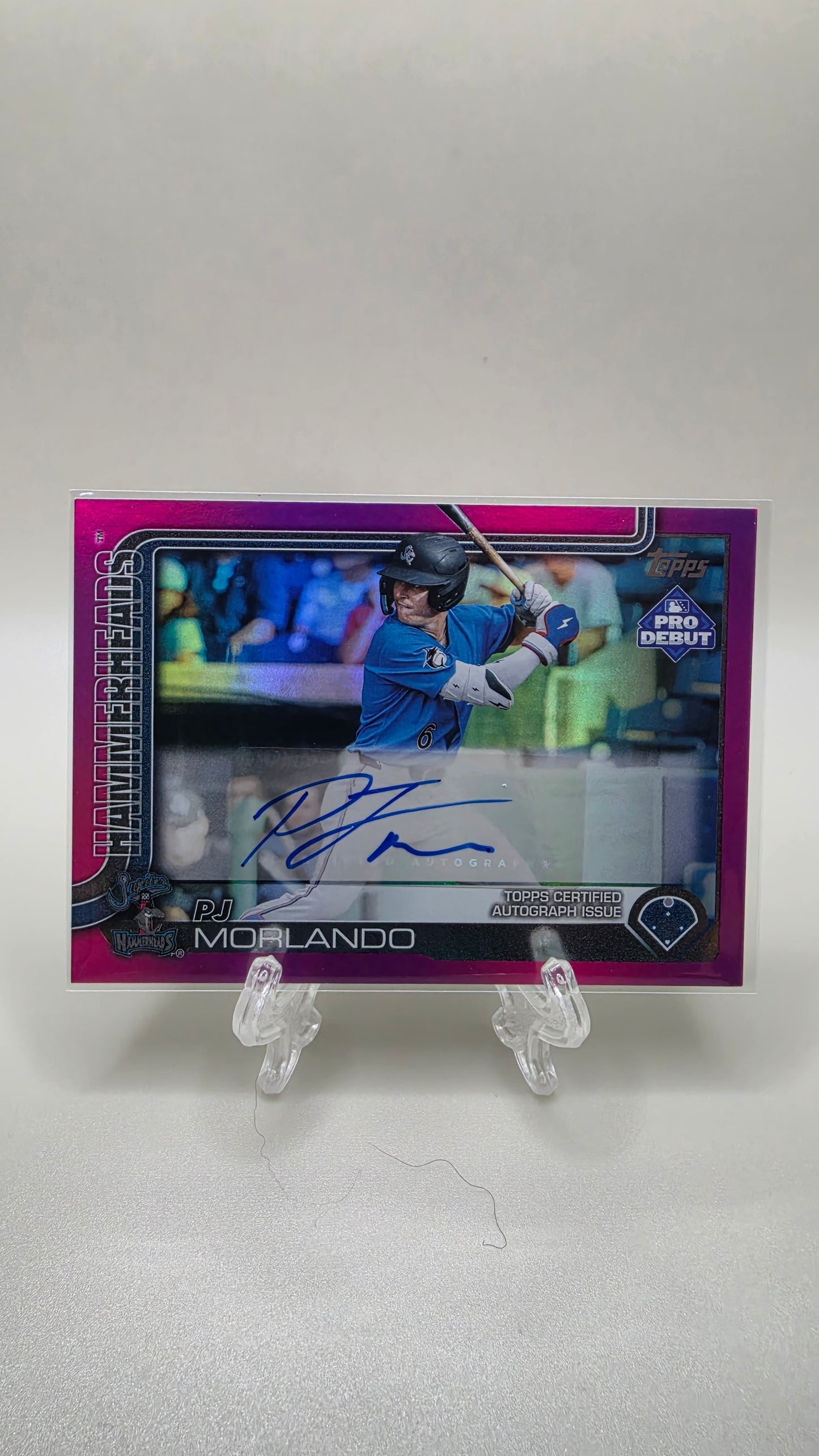 2025 Topps Pro Debut Pj Morlando Fuchsia Foil Auto /199 #PD-163