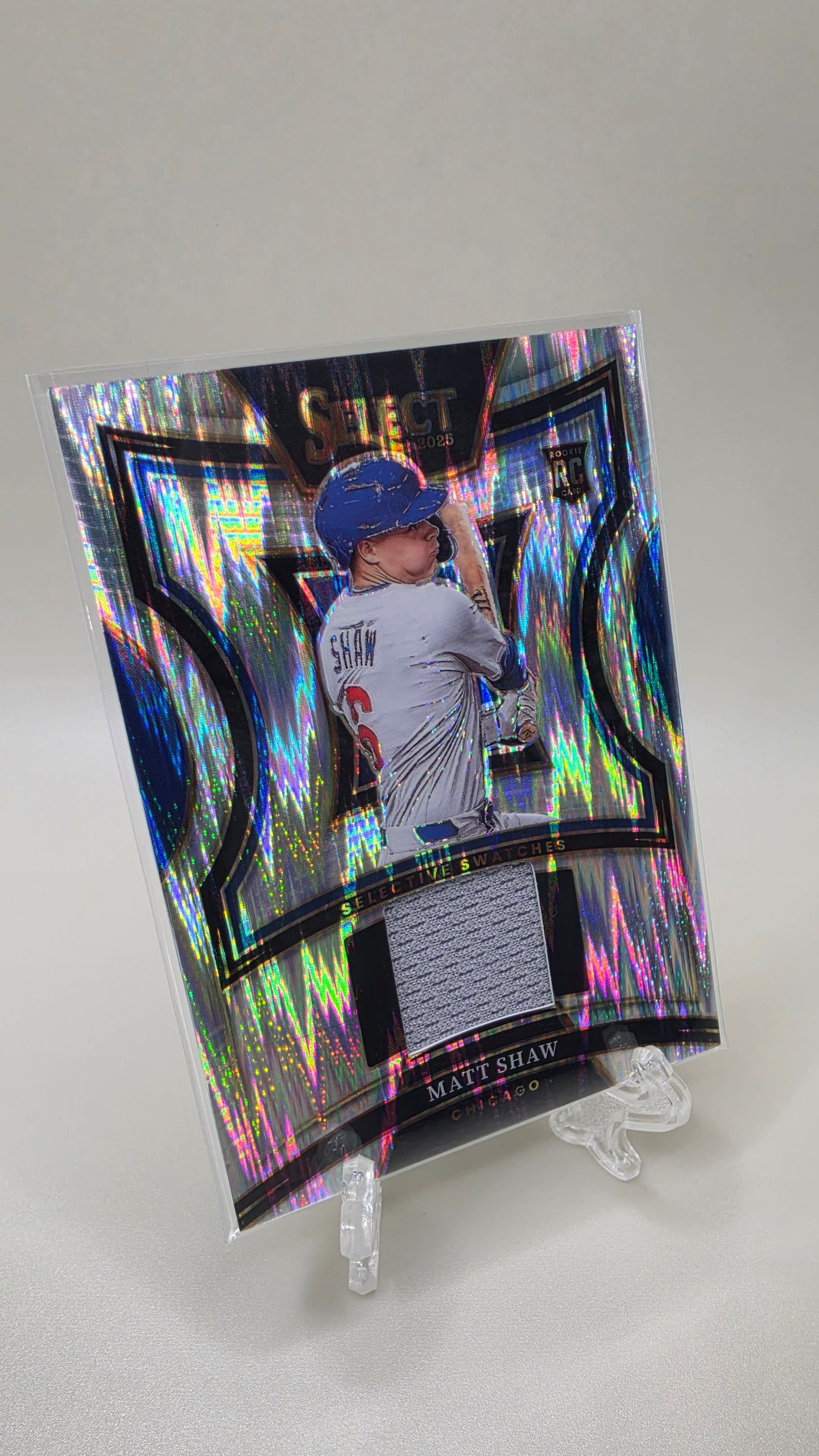 2025 Panini Select Matt Shaw Ice Prizm Selective Swatches RC #SS-MS