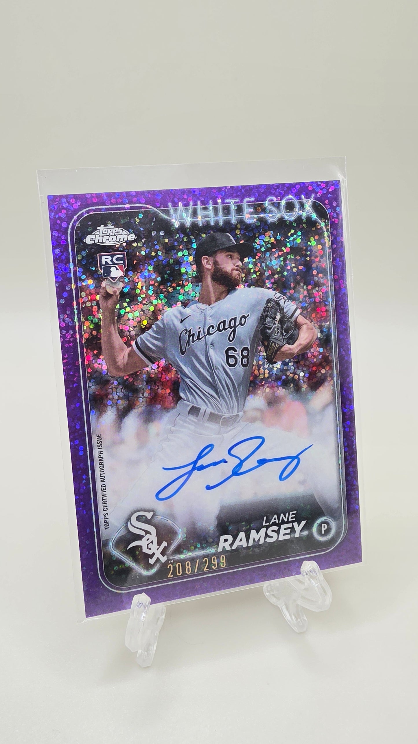 2024 Topps Chrome Lane Ramsey Purple Speckle Auto /299 #RA-LRA