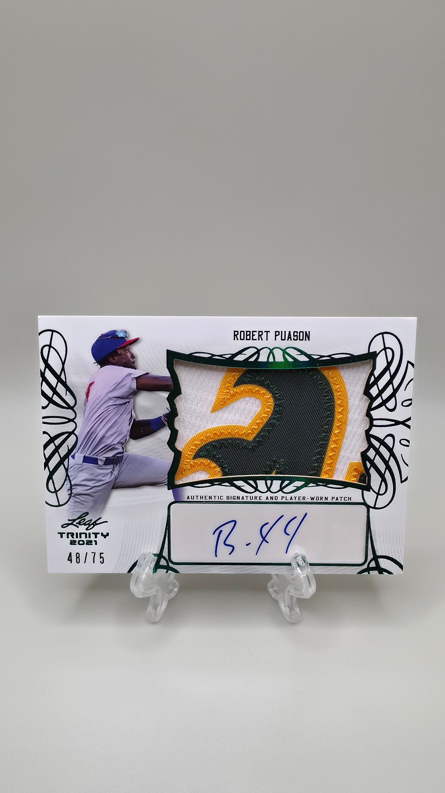 2021 Leaf Trinity Robert Puason Patch Auto #/75 Card # PA-RP1