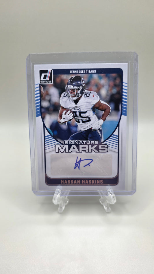 2024 Donruss Hassan Haskins Signature Marks Autograph Card # SMA-HHA