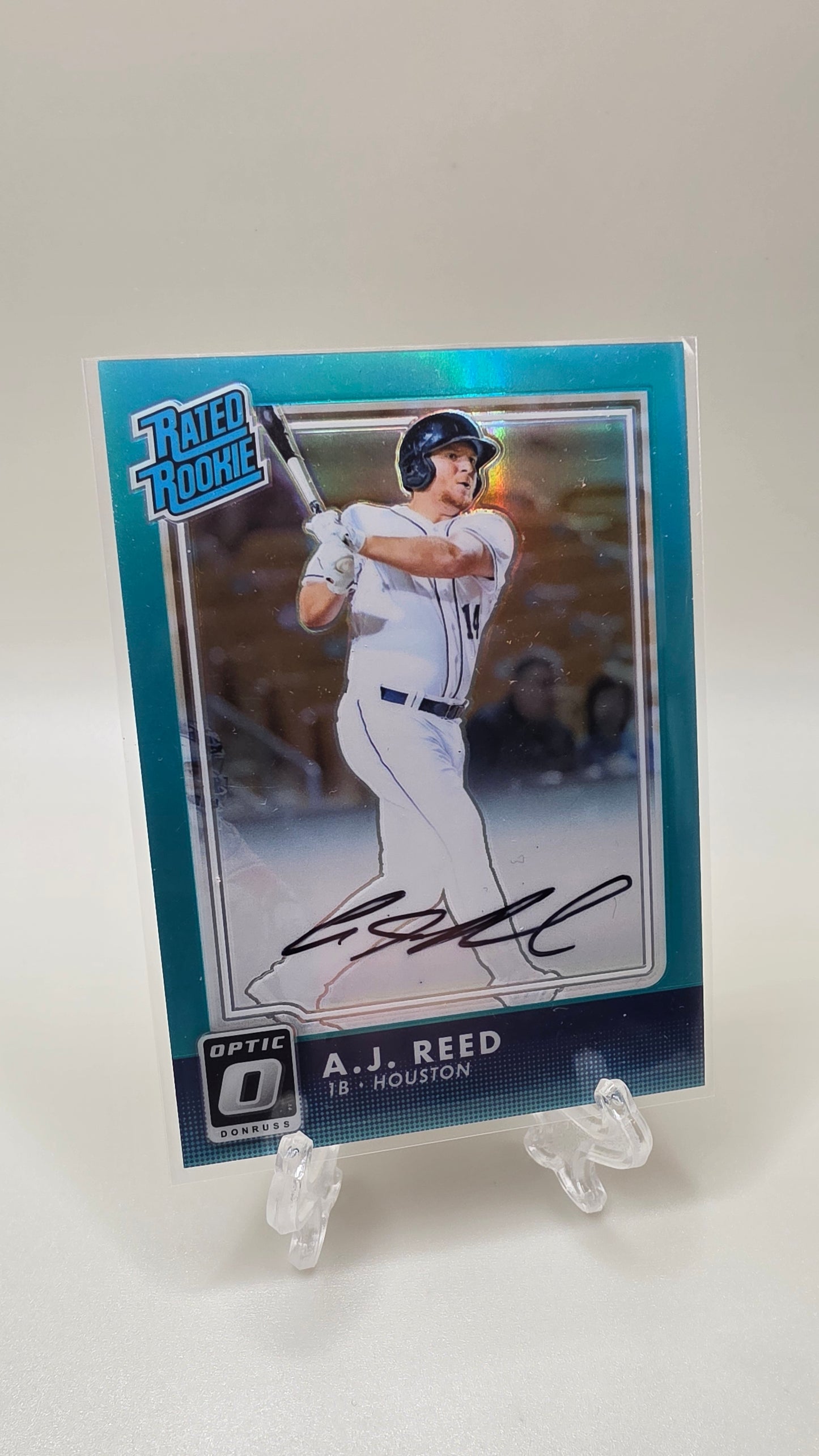 2016 Donruss Optic Baseball A.J. Reed Rated Rookie #/125 Teal Parallel Auto Card # RR-AJ