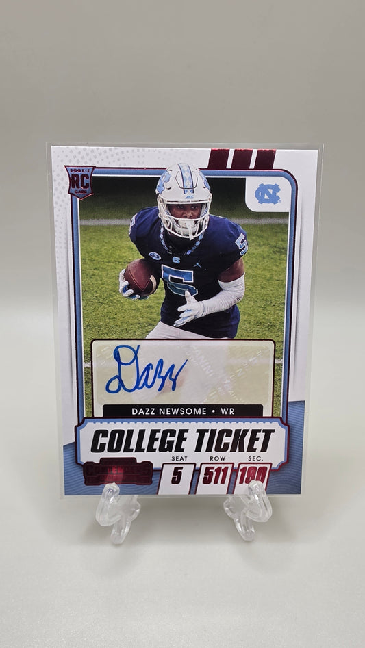 2021 Panini Contenders College Ticket Dazz Newsome Red Rookie Auto Card #139