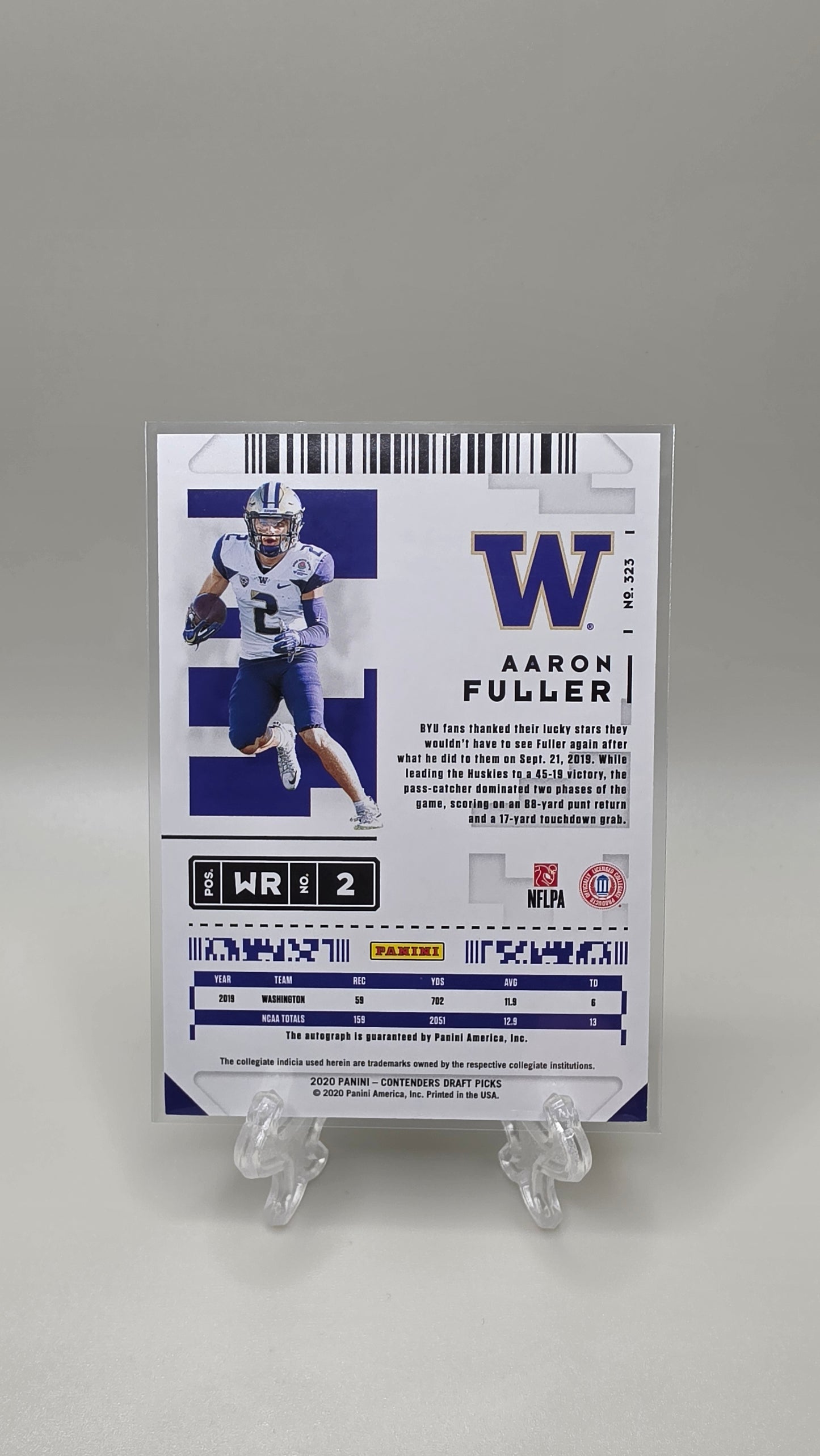 2020 Panini Contenders Aaron Fuller College Ticket Auto #323