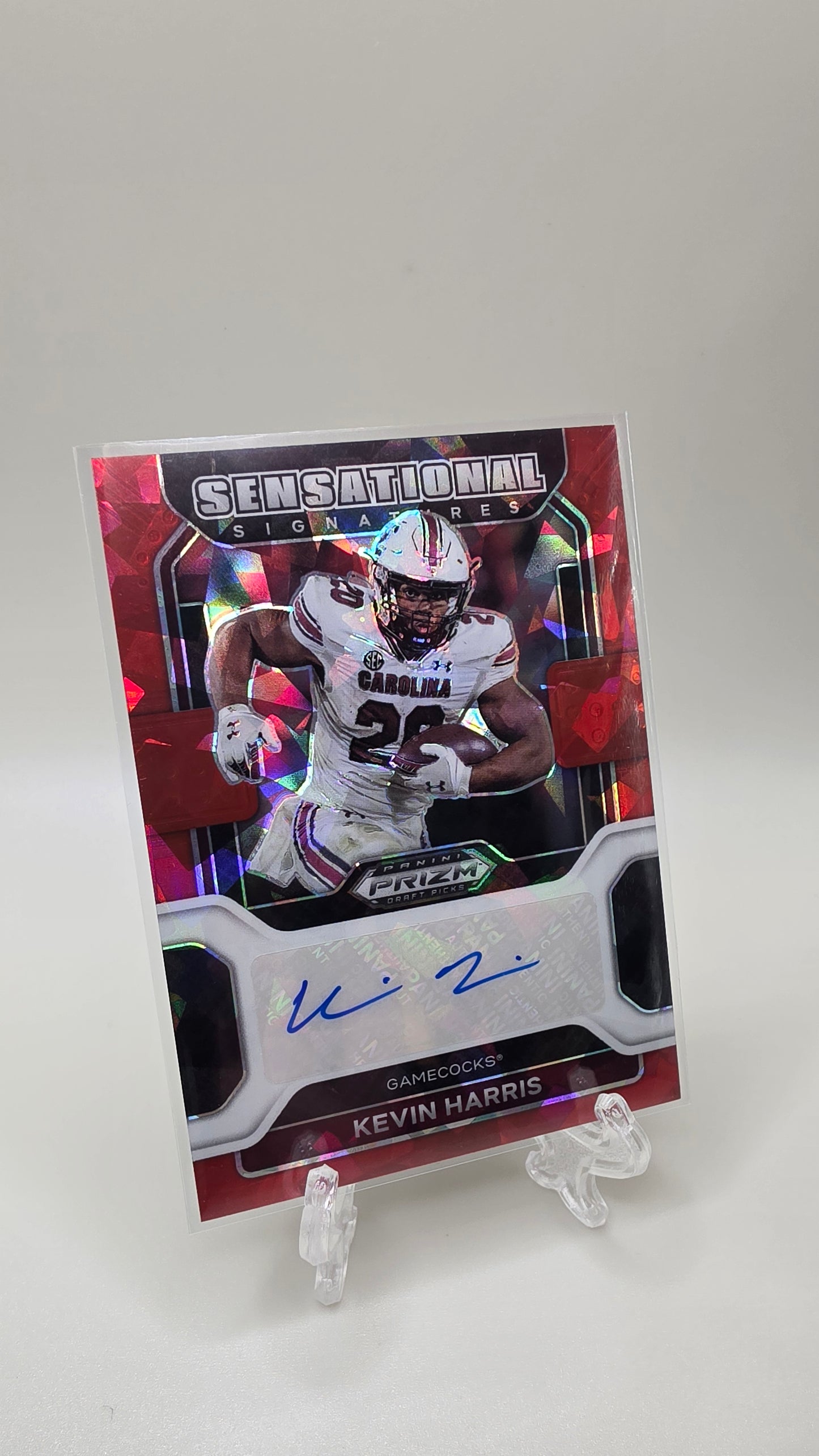 2022 Prizm Draft Picks Kevin Harris Sensational Signatures Red Ice Auto #SS-KHA