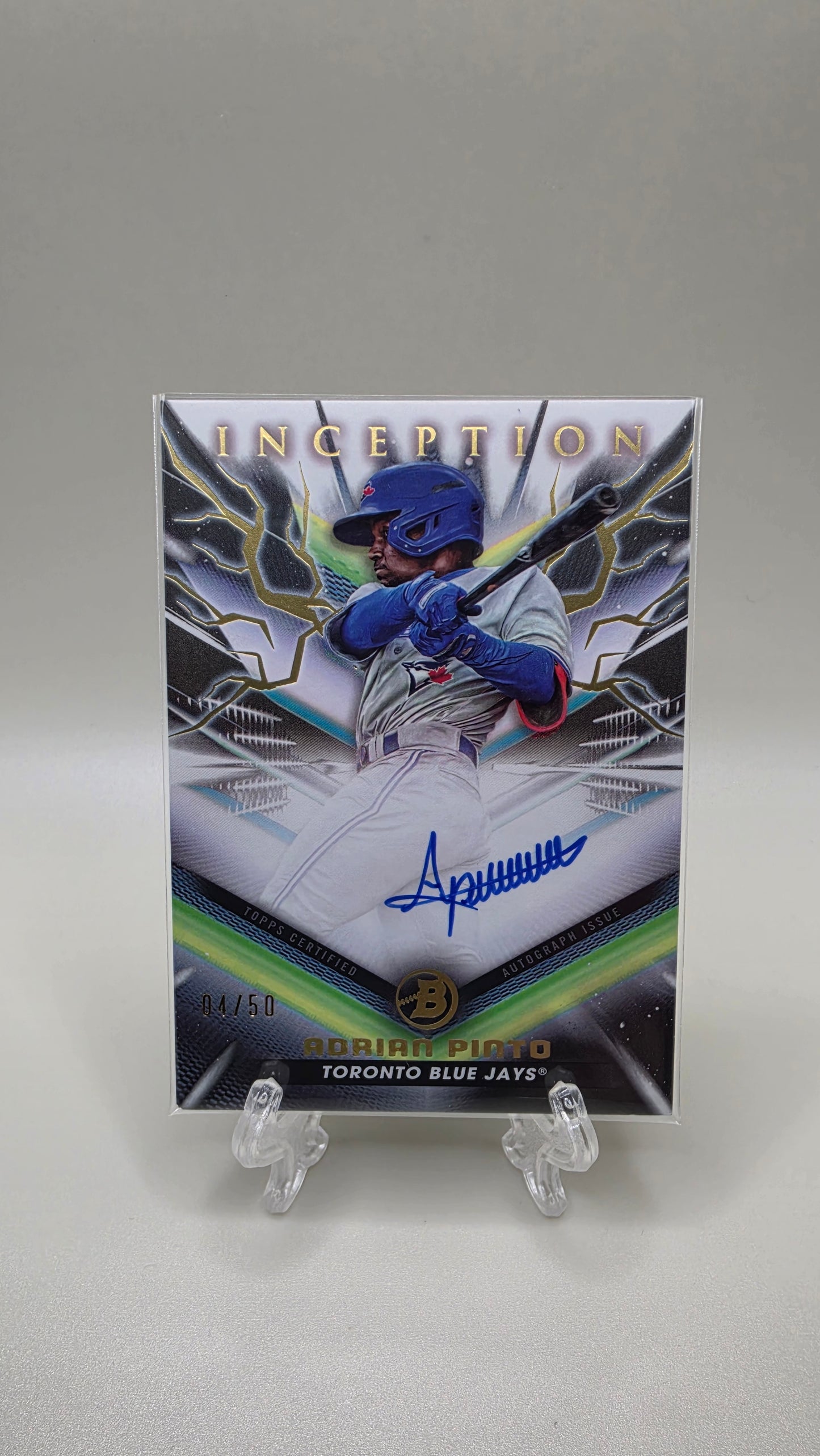 2023 Bowman Inception Adrian Pinto Gold Foil Auto #/50 Card # BPA-AP