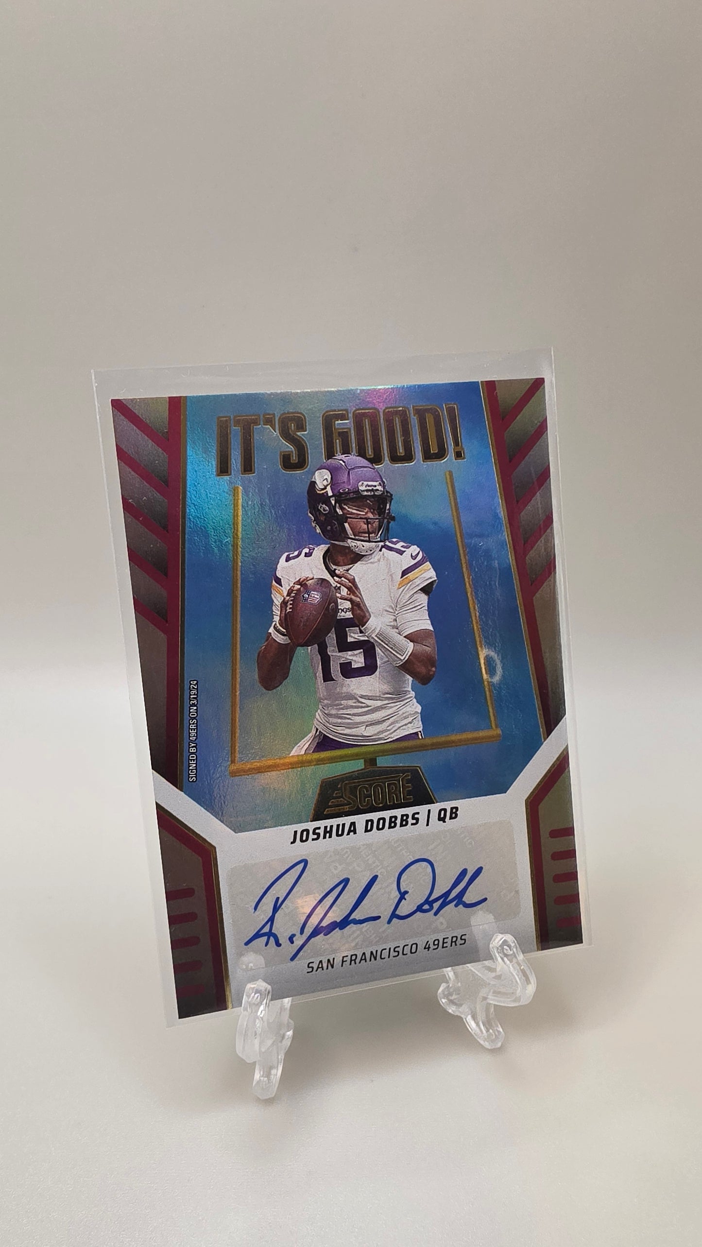 2024 Panini Score Joshua Dobbs It's Good! Auto #IG-JDS