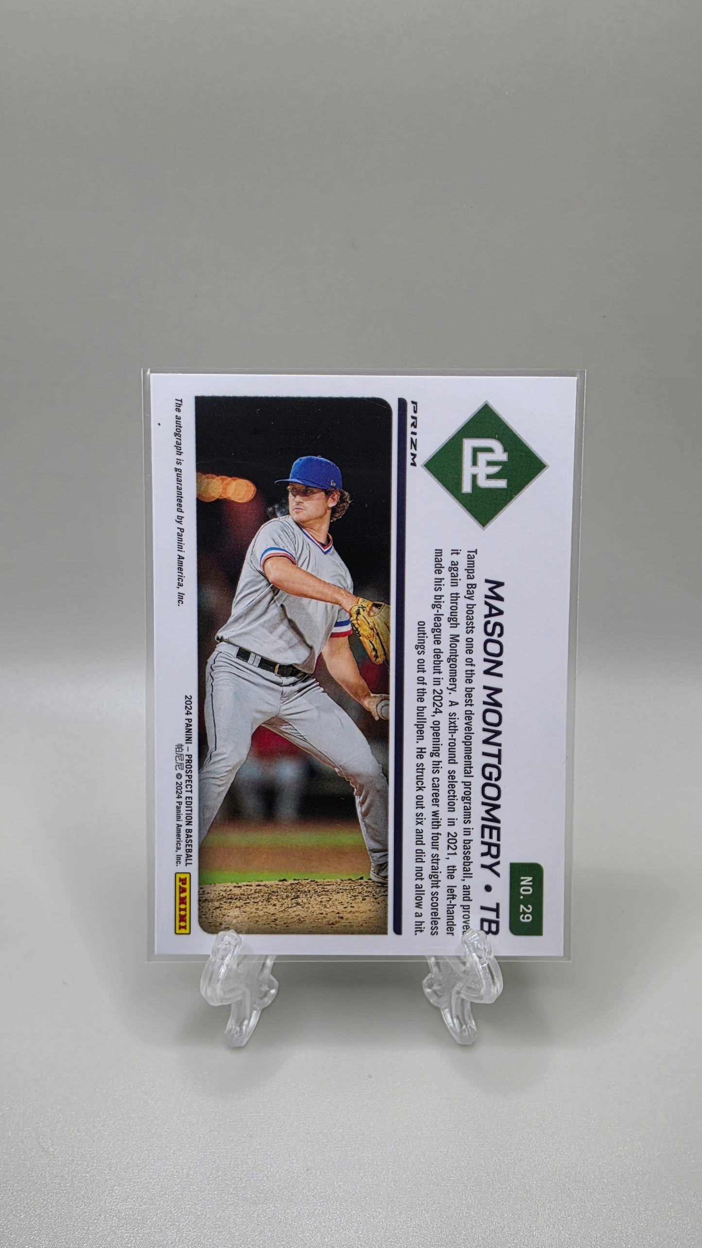 2024 Panini Prospect Edition Mason Montgomery Green Auto Card # 29