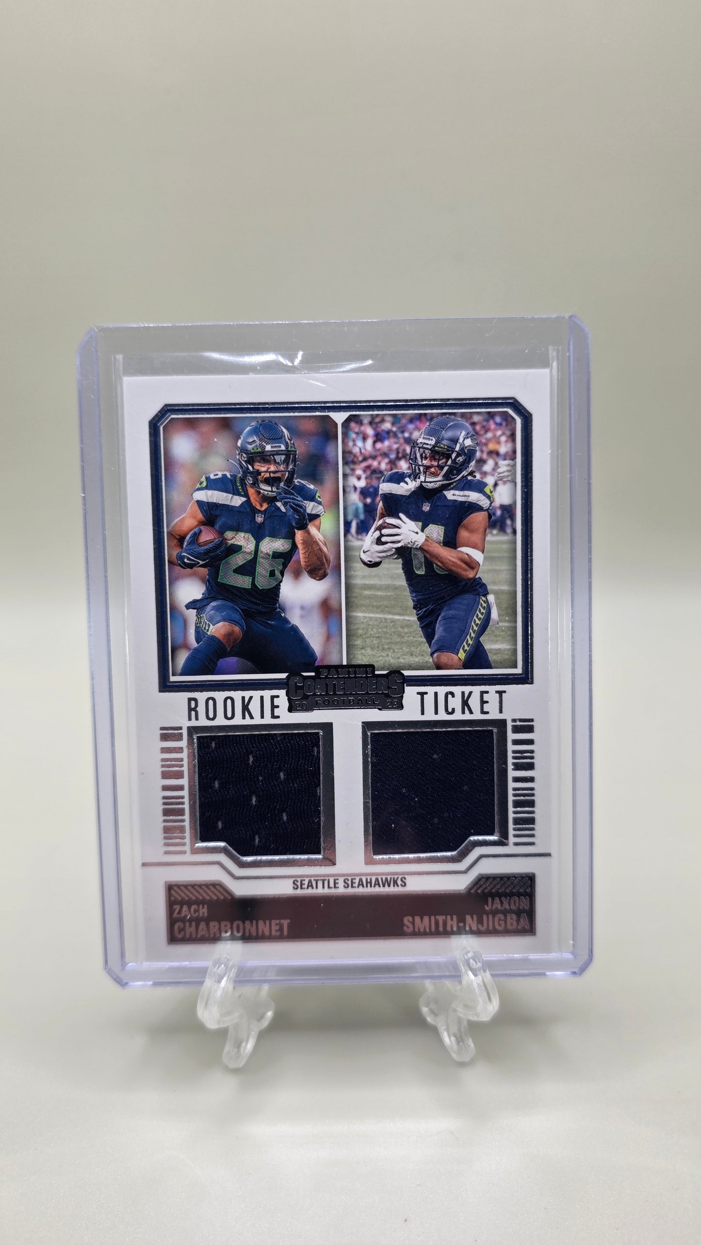 Zach Charbonnet & Jaxon Smith-Njigba Rookie Ticket Jersey Card #DS-13