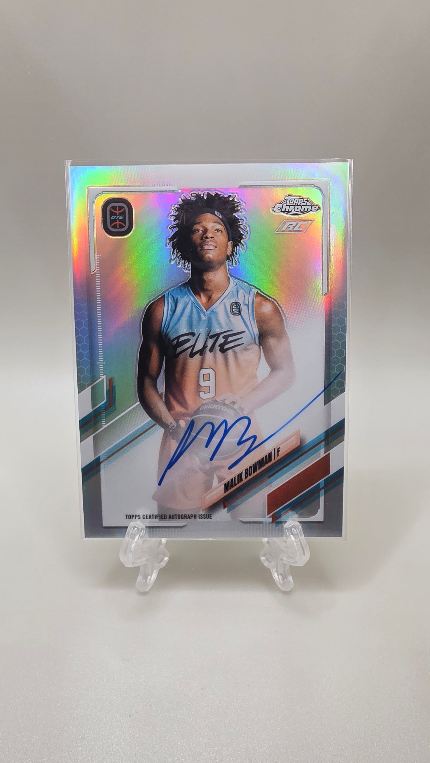 2022 Topps Chrome Overtime Elite Malik Bowman Rookie Auto Card #CA-MB02