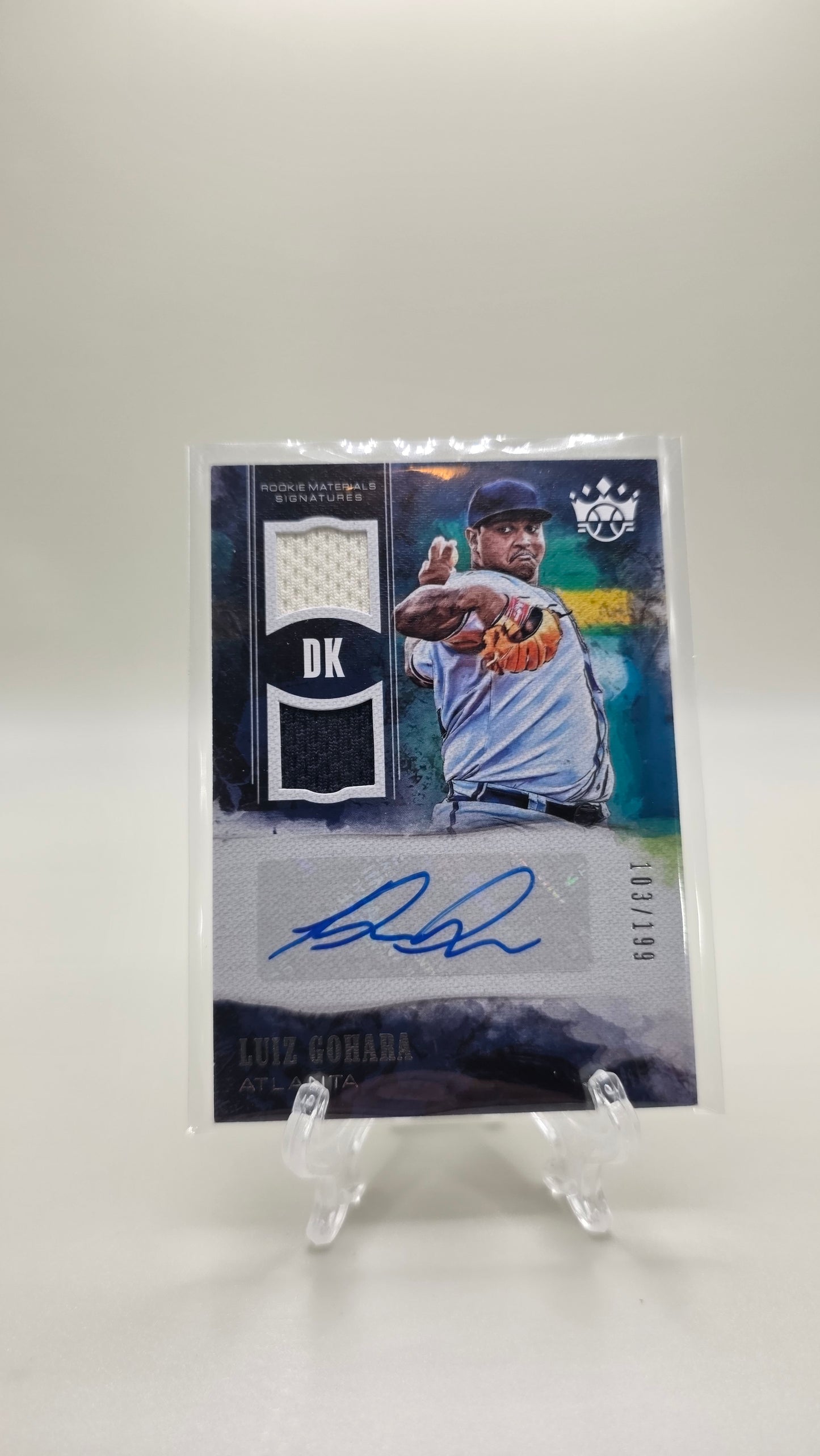 2018 Panini Diamond Kings Materials Signatures Luiz Gohara Rookie Patch Auto #103/199 Card# RMS-LG
