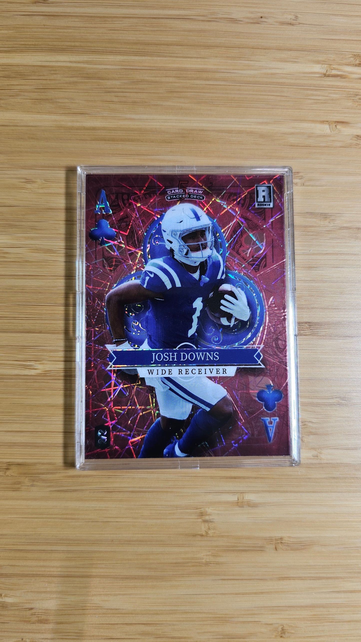 Josh Downs 2023 Wild Card 5 Card Draw Ace of Clubs 2/2
