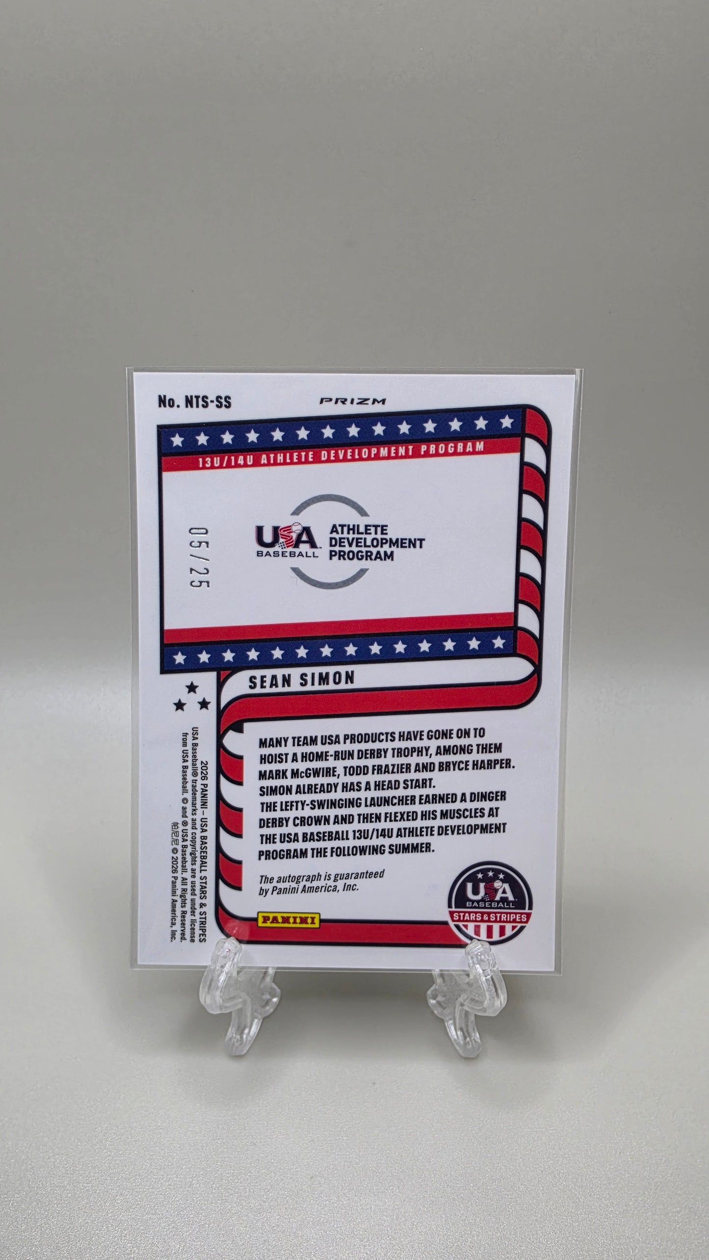 2026 Panini Stars & Stripes Sam Simon Mojo Auto #/25 Card #NTS-SS