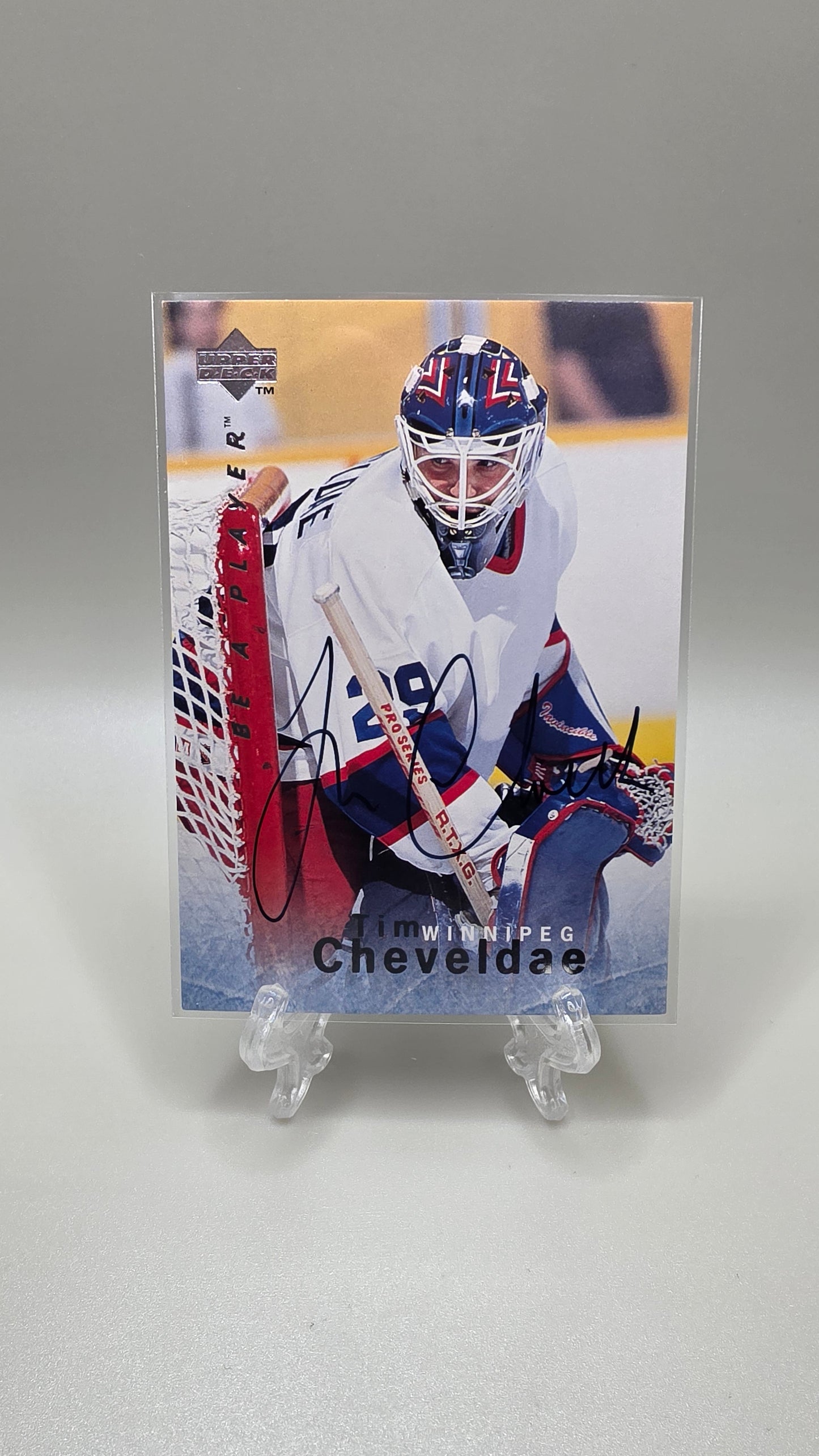 1996 Upper Deck Be a Player Tim Cheveldae Auto Card #S76