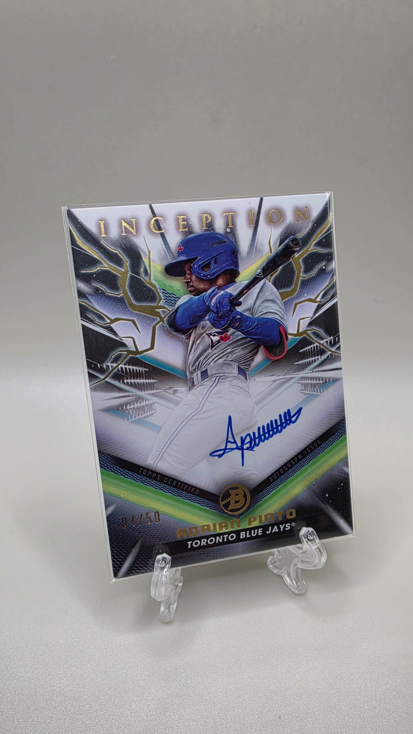 2023 Bowman Inception Adrian Pinto Gold Foil Auto #/50 Card # BPA-AP