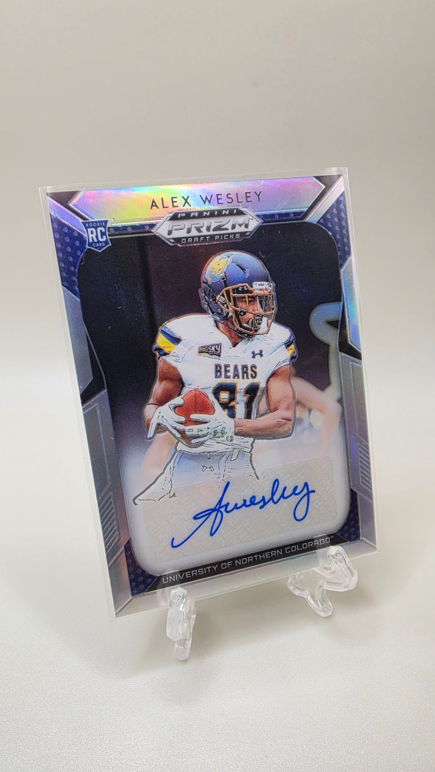 2019 Panini Prizm Draft Picks Alex Wesley Silver Prizm Auto Card #294