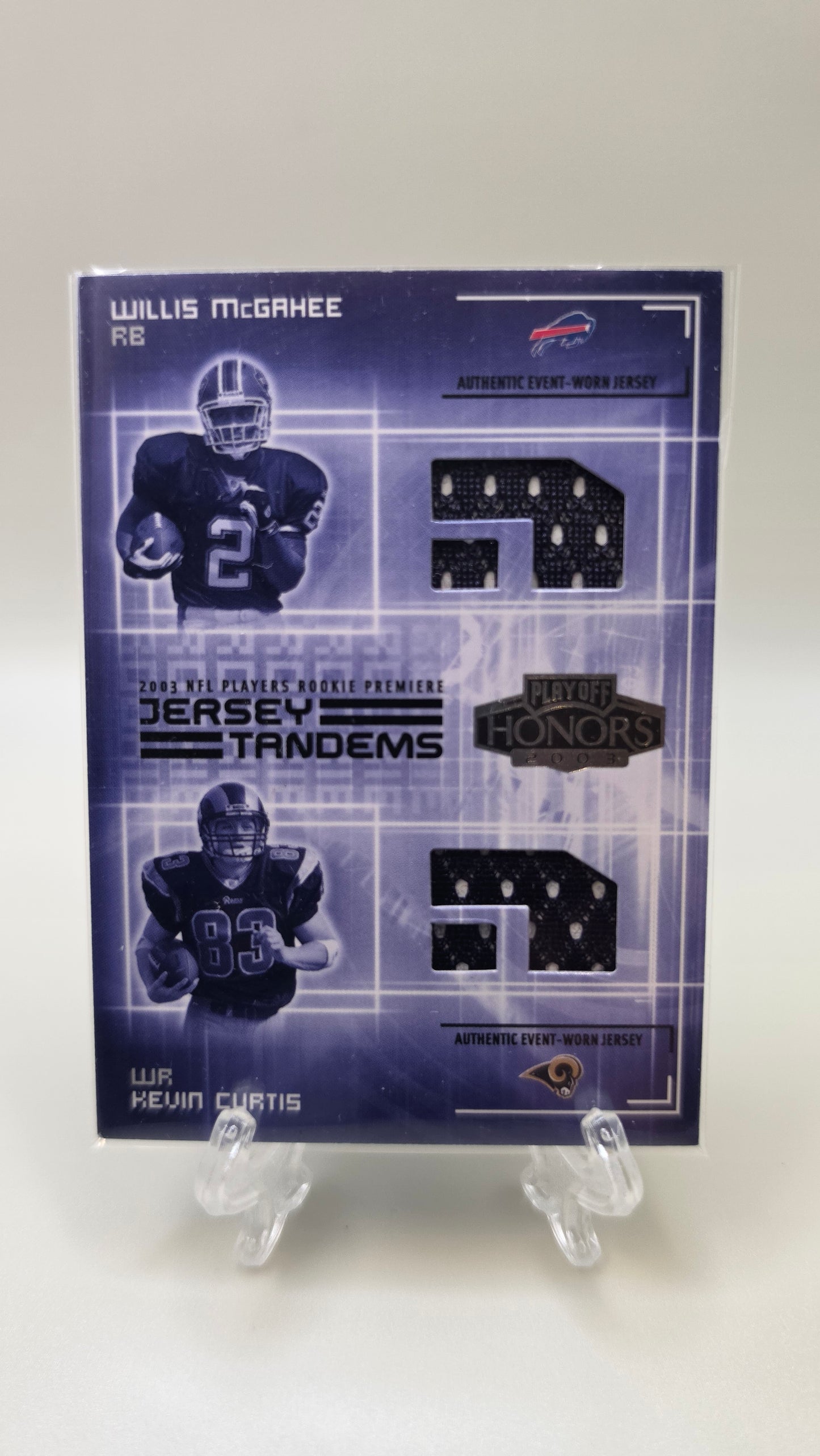 2003 Honors Willis McGahee & Kevin Curtis Rookie Jersey Tandems #JT-10