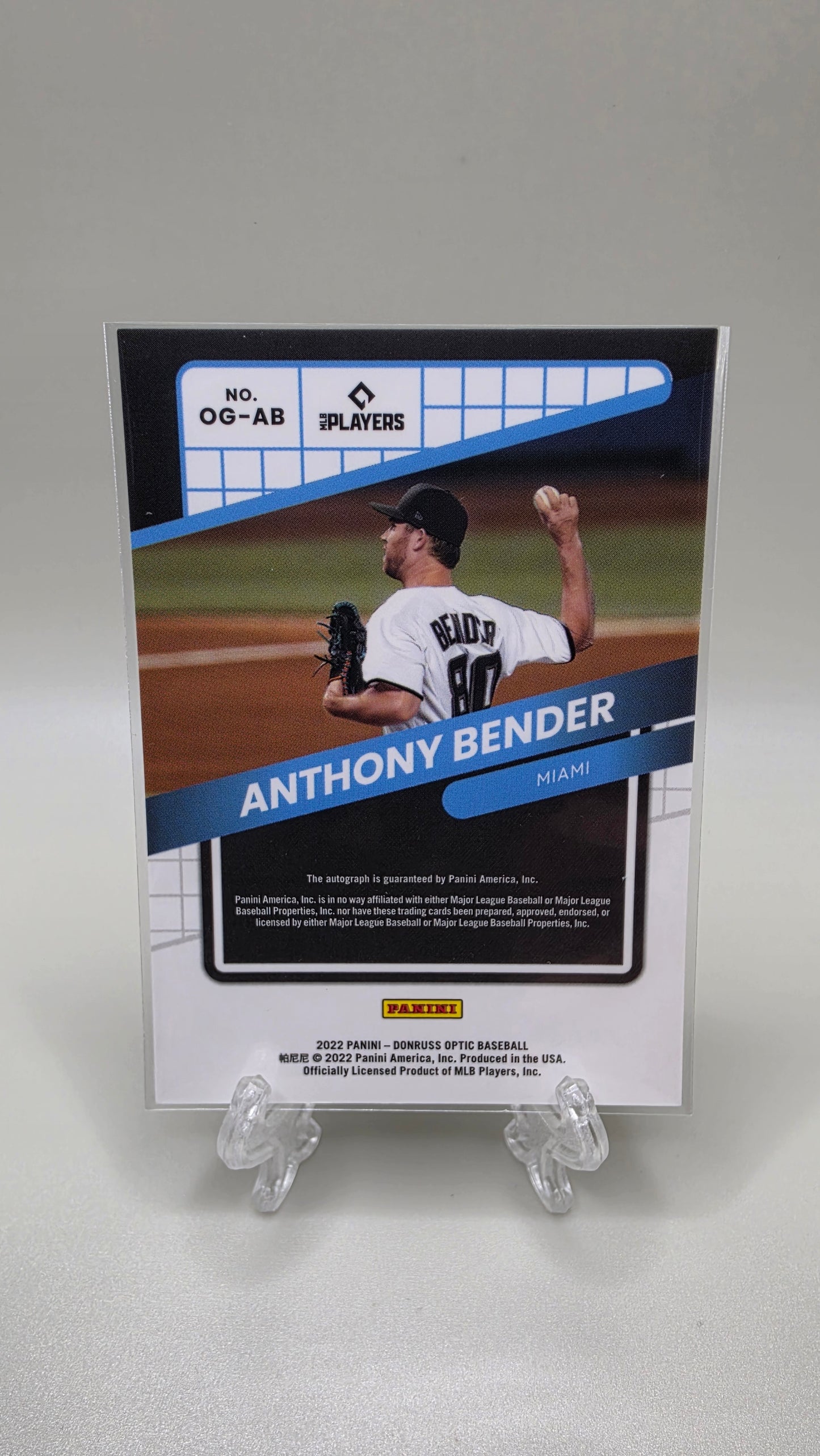 2022 Panini Optic Donruss Opti-Graphs Anthony Bender Rookie Auto Card # OG-AB