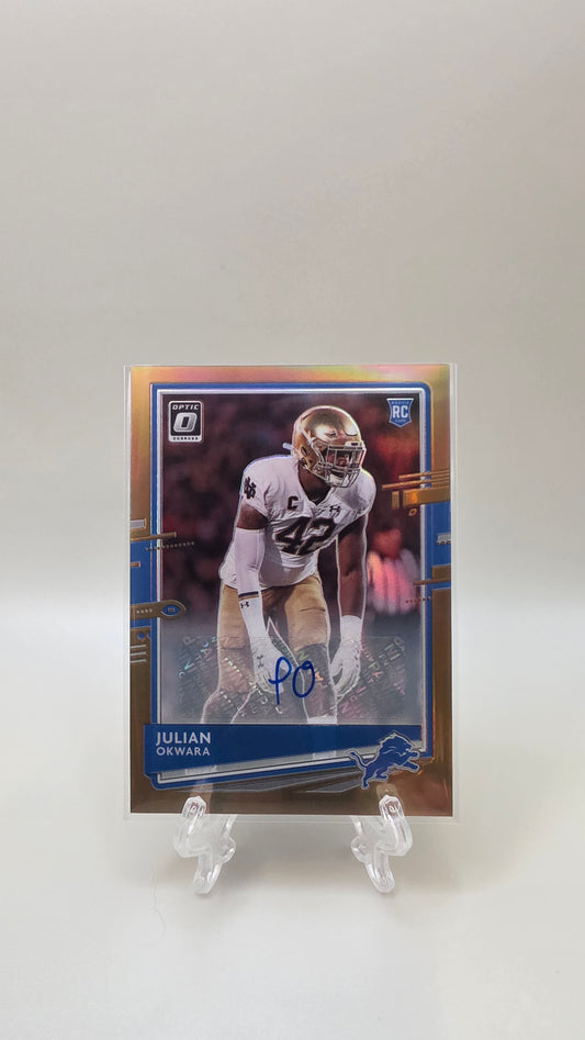 2020 Donruss Optic Julian Okwara RC Gold Auto #144