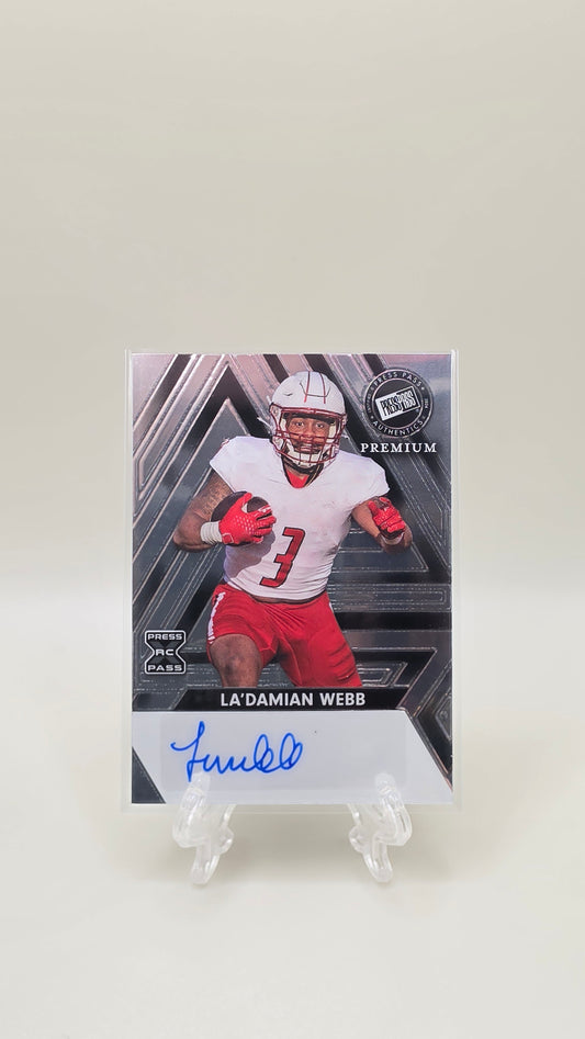 2024 Leaf Press Pass La'Damian Webb Rookie Auto /99 #BA-LDW