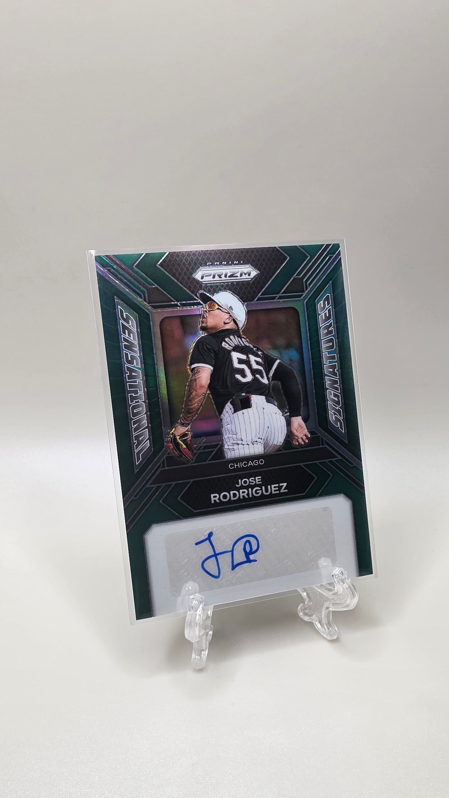 2024 Panini Prizm Baseball Jose Rodriguez Green Prizm Auto Card # SS-JR
