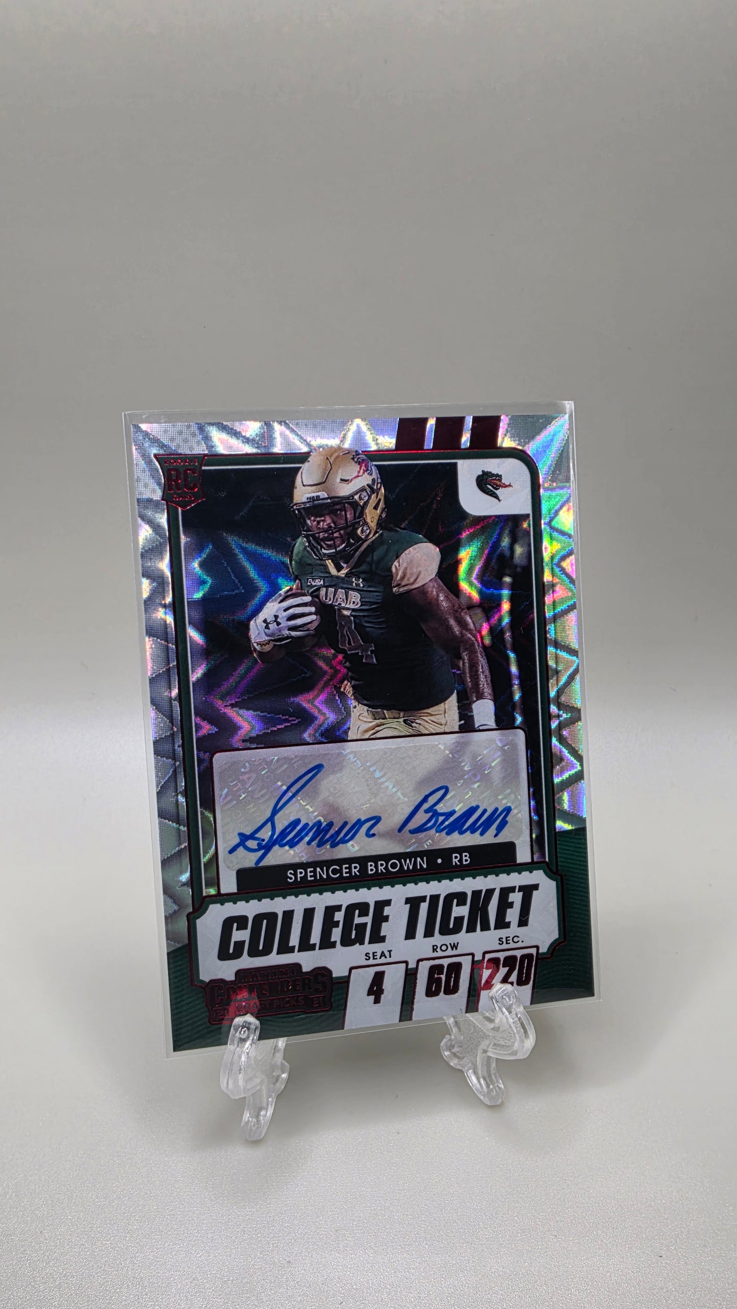 2021 Panini Contenders Draft Picks Spencer Brown College Ticket Red Auto Card # 206