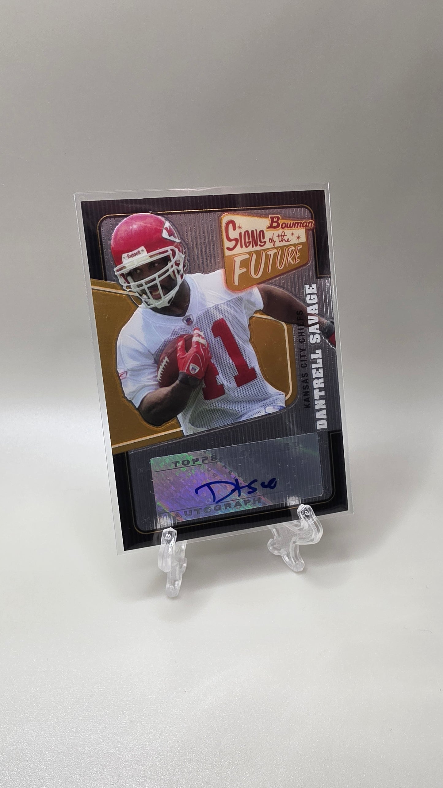 2008 Topps Bowman Football Signs of the Future Dantrell Savage Auto Card #SF-DS