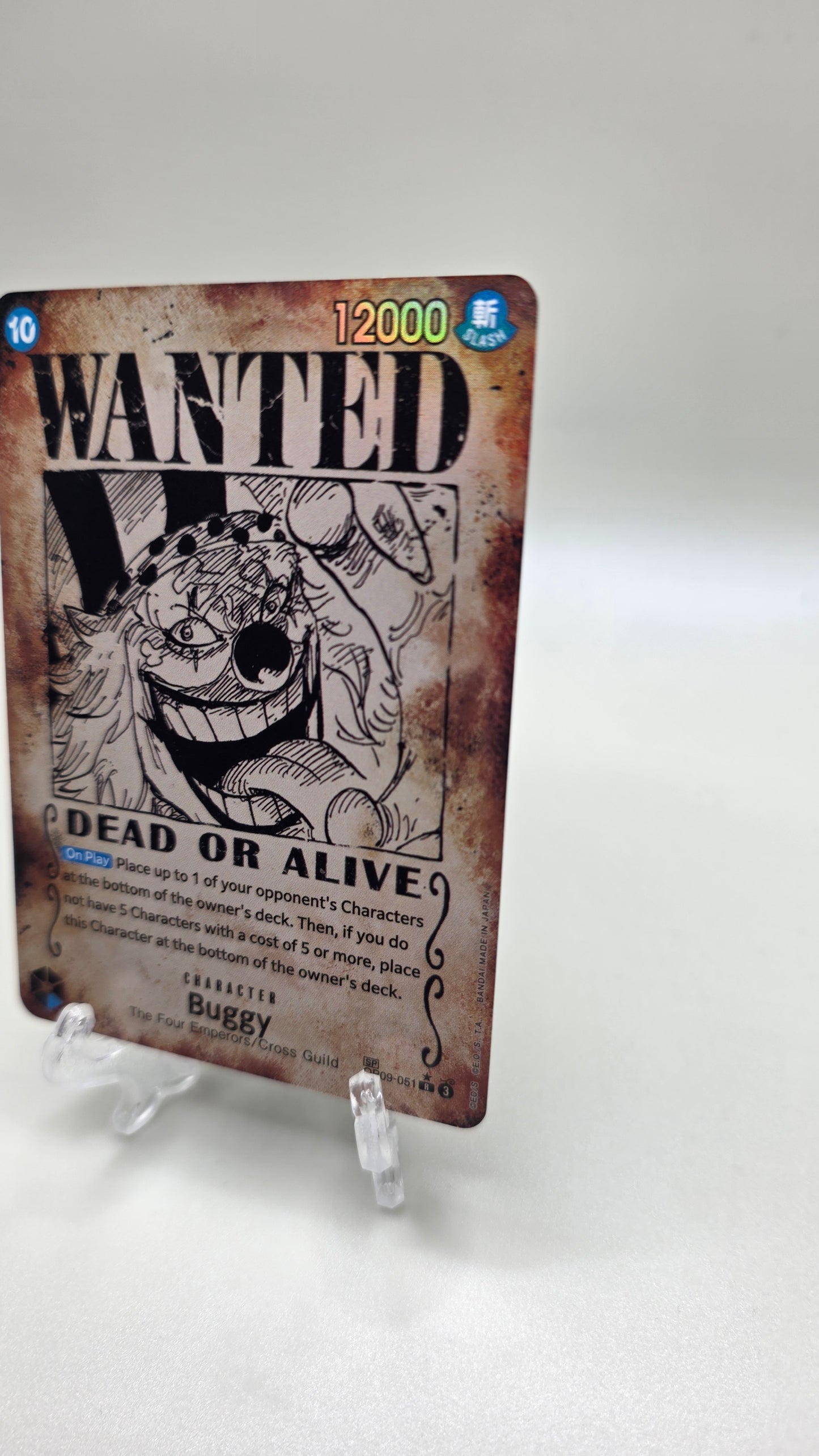 Buggy OP09-051 R⭐ Alt Art Wanted Poster One Piece TCG (Emperors in the New World Set) English