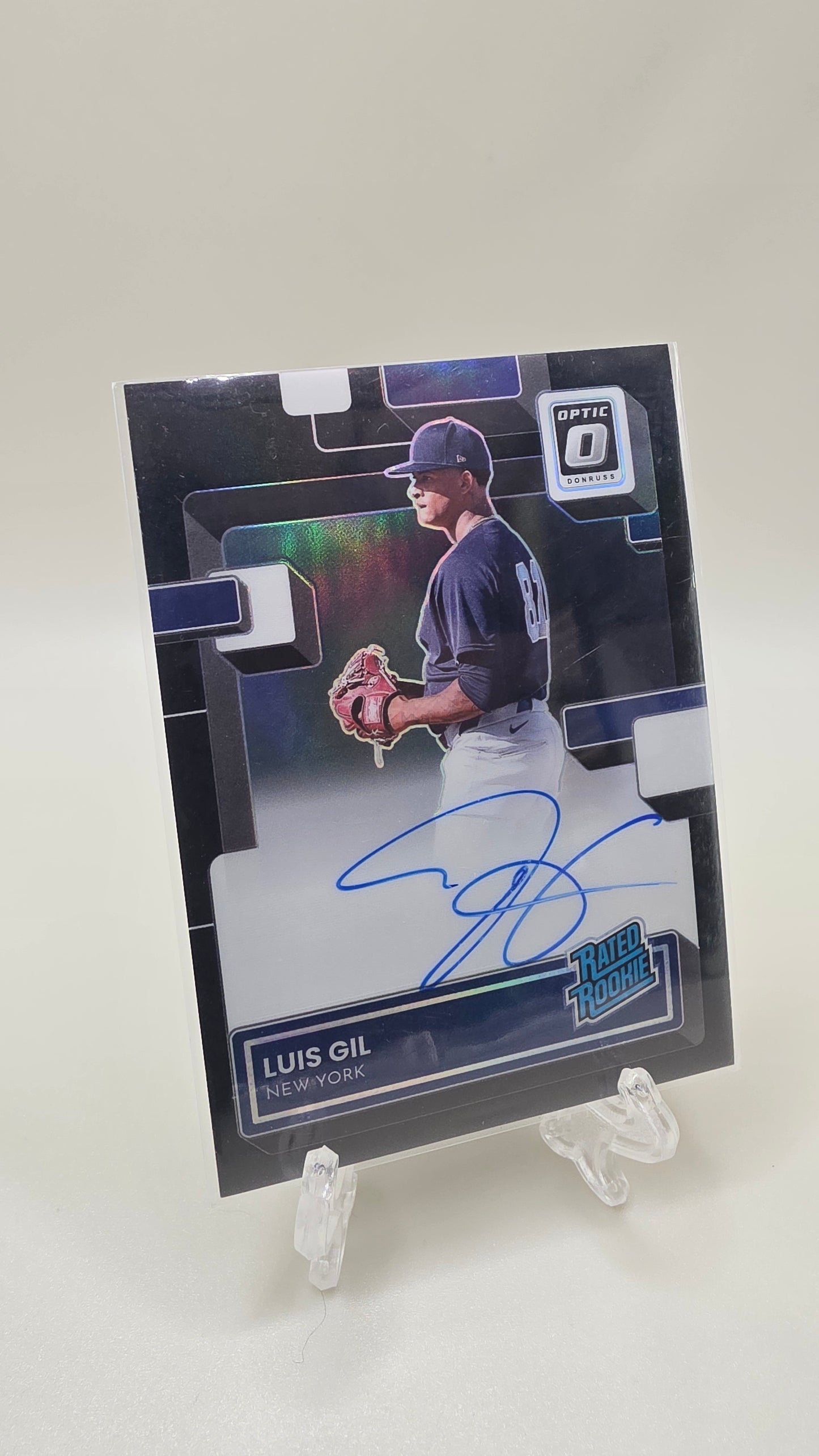 2022 Panini Donruss Baseball Luis Gil Rated Rookie Black Prizm Auto #/49 #RRS-LG