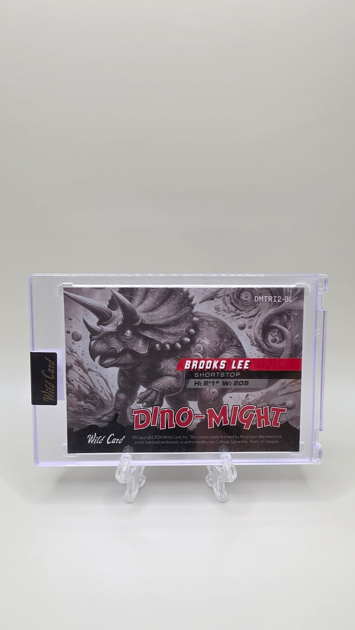 2024 Wild Card Brooks Lee Dino-Might Allumination #/15 Card # DMTRI2-BL