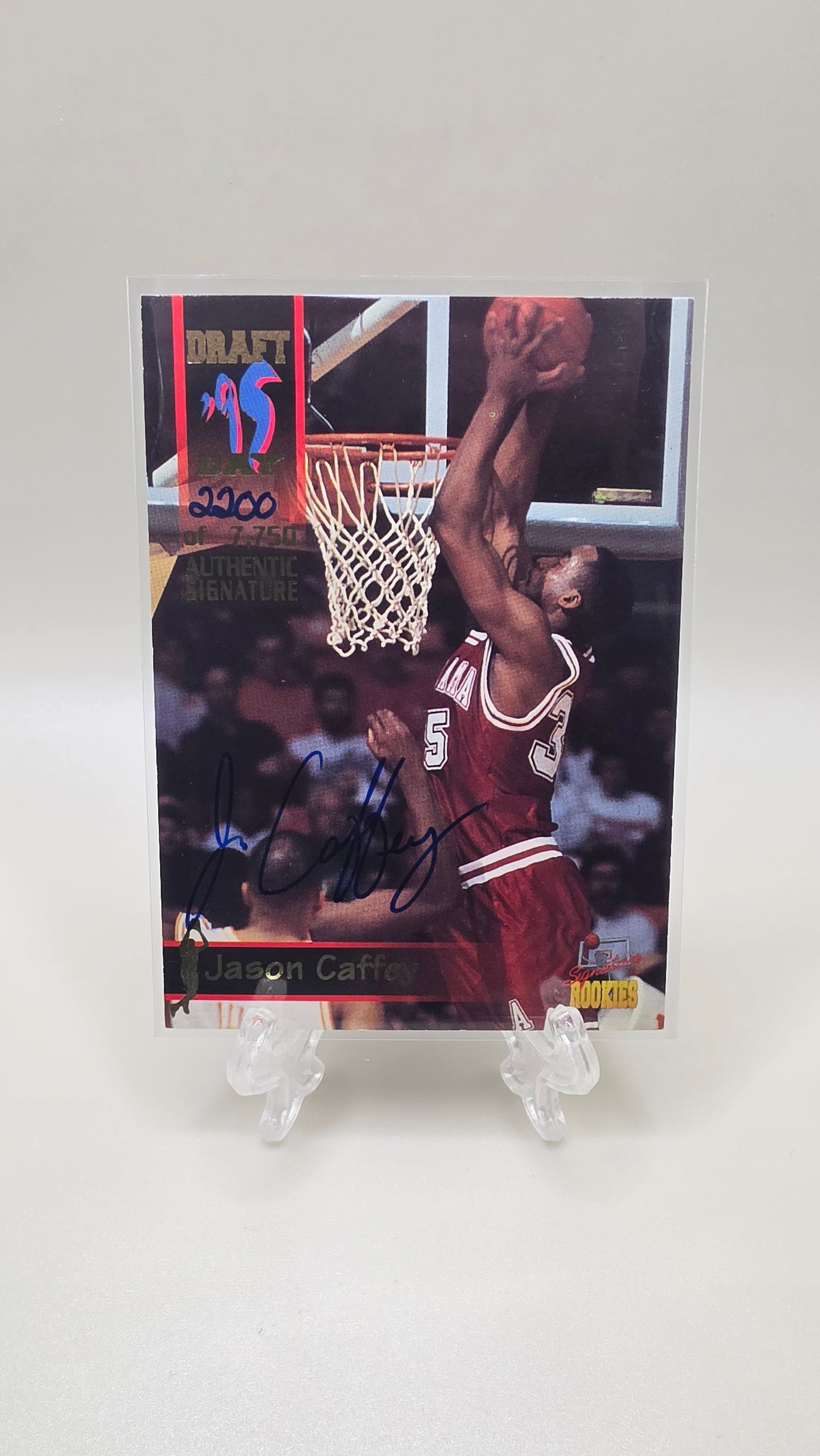 1995 Signature Rookies Jason Caffey Auto #/7750 Card #43