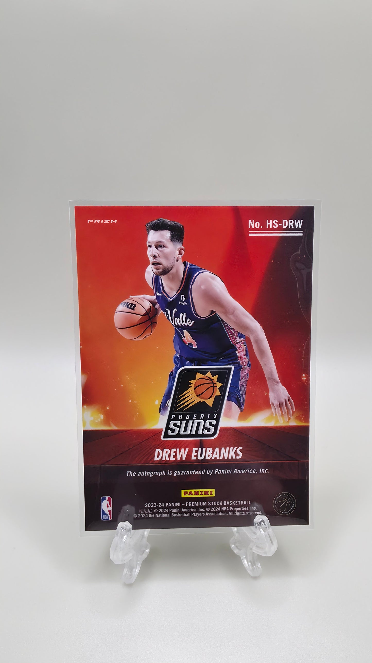 2023-24 Panini Premium Stock Drew Eubanks NBAHoops Hot Signature Auto Card # HS-DRW