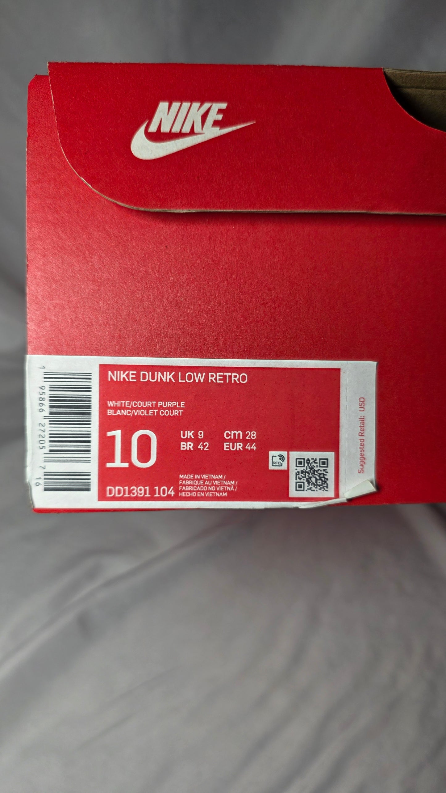 Nike SB Dunk Low Retro Court Purple Mens 10 DD1291-104 NIB