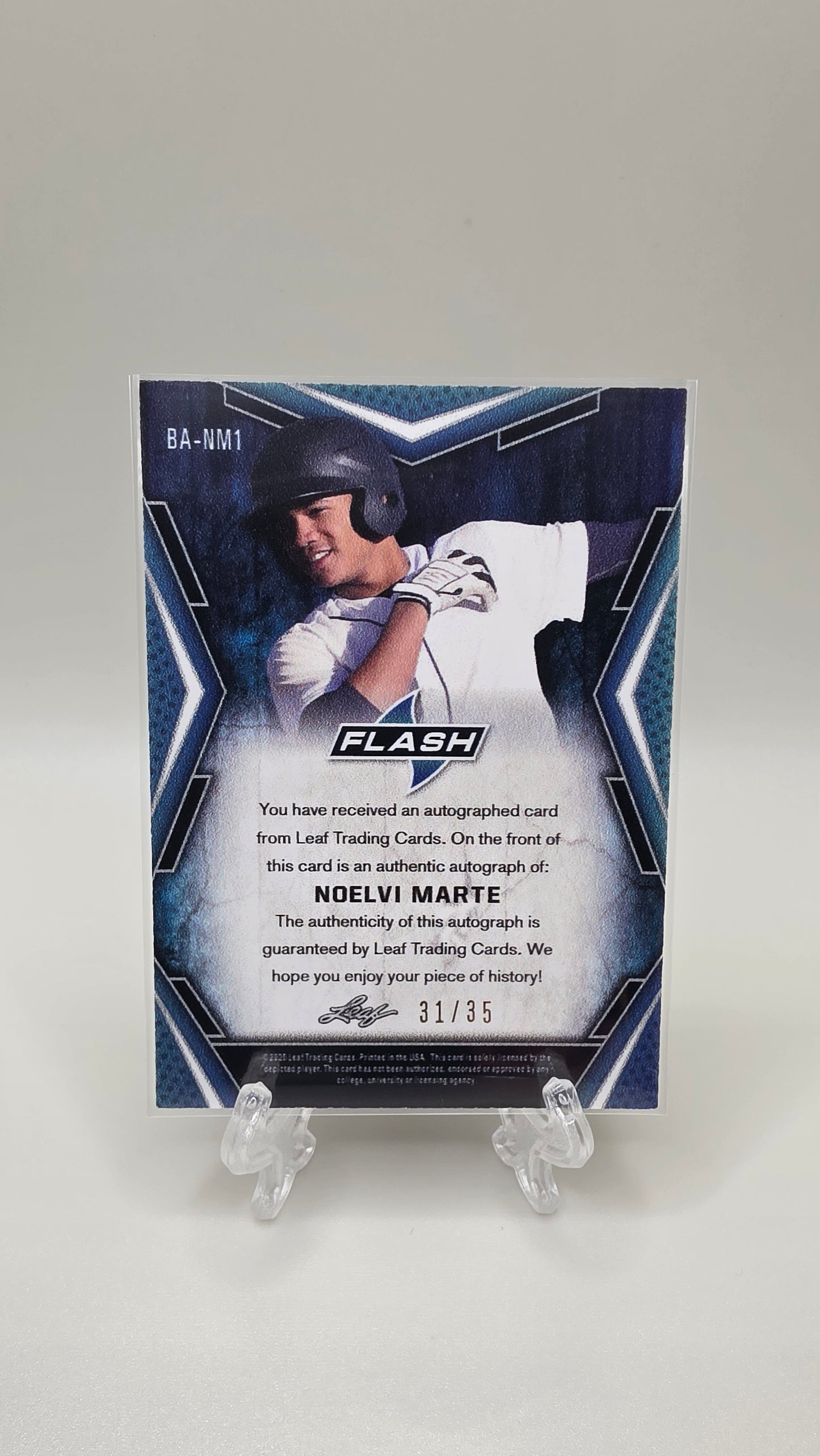 2020 Leaf Flash Noelvi Marte Purple Auto #/35 Card # BA-NM1