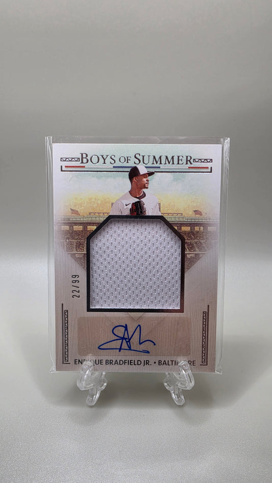 2024 Panini Boys of the Summer Enrique Bradfield Jr Patch Auto #/99 Card # JMS-EBJ