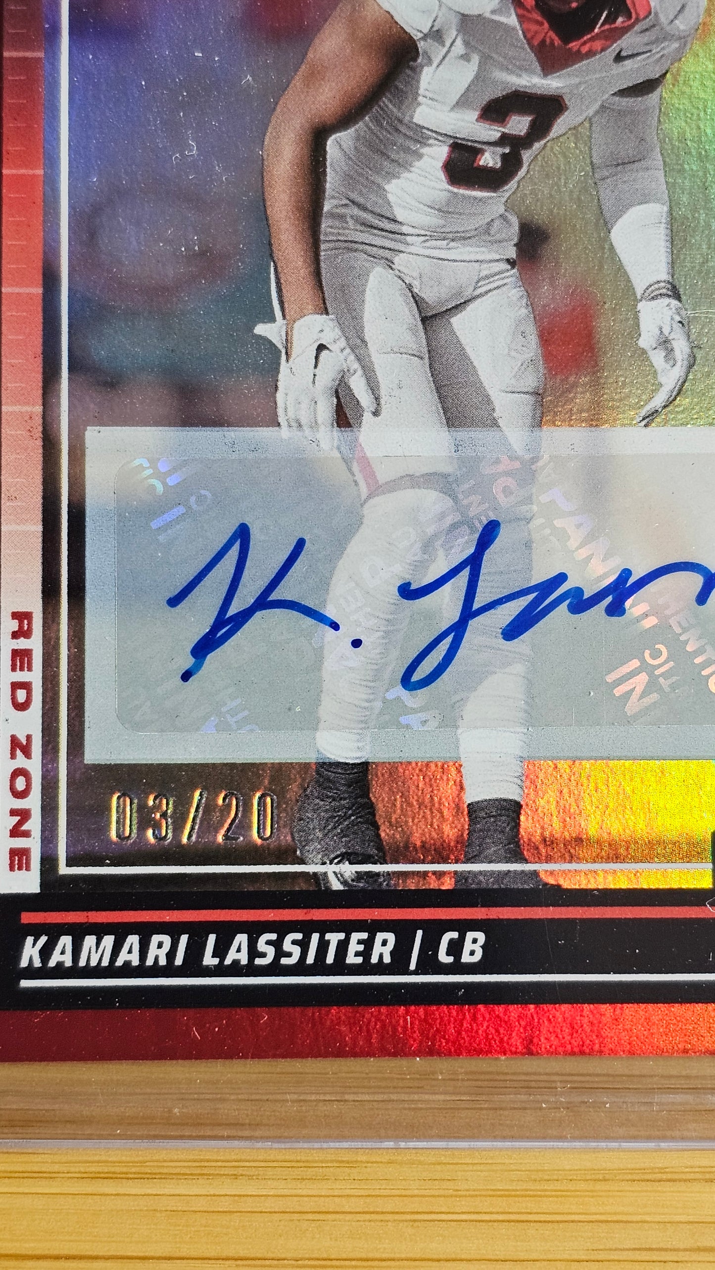 2024 Score Kamari Lassiter RedZone Rookie Auto # /20 Card # No.342