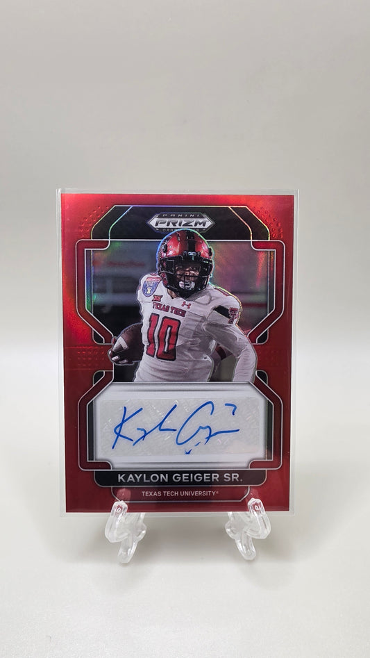 2022 Prizm Draft Picks Kaylon Geiger Sr. Red Auto /199 #RA-KGE