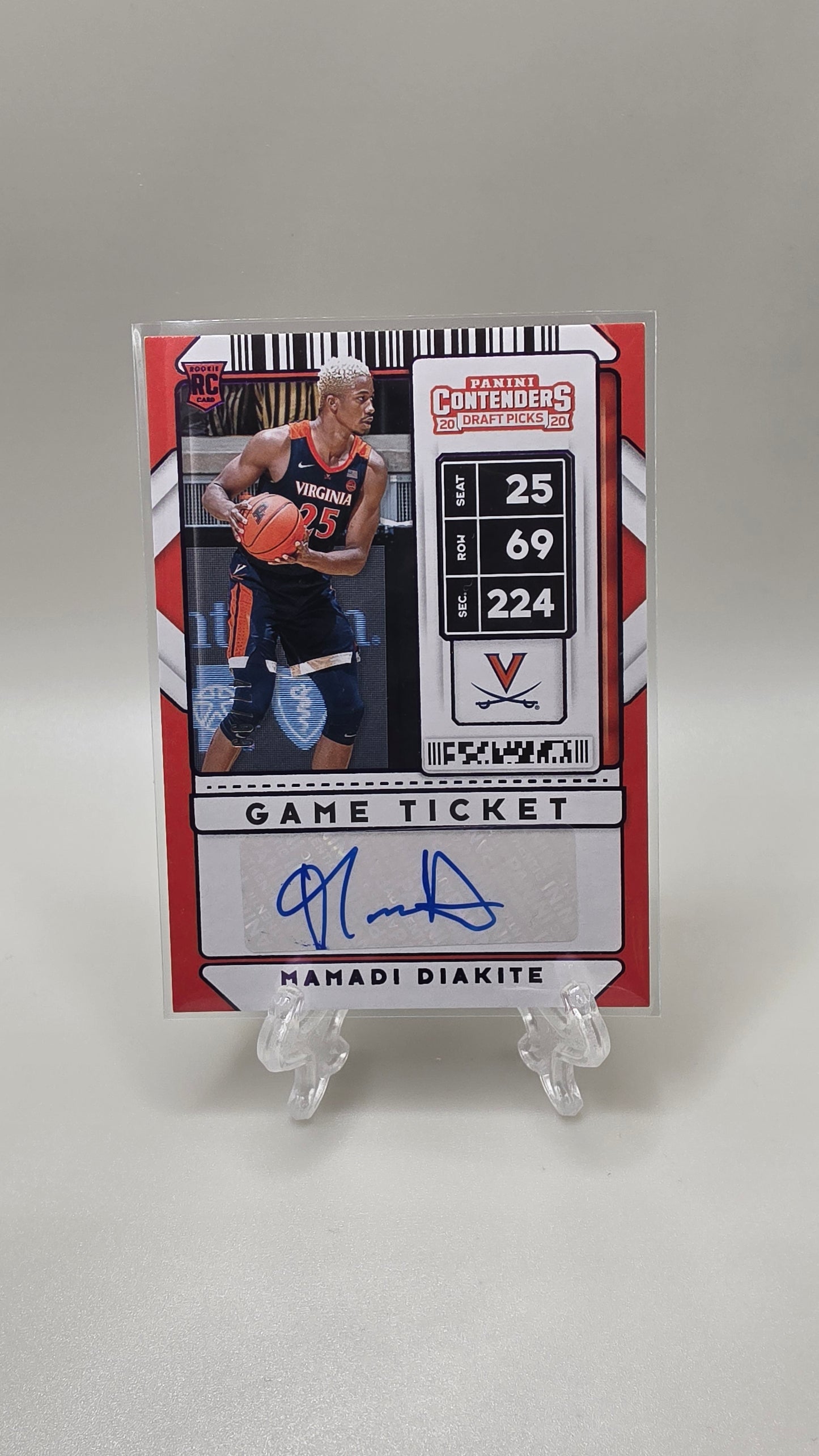 2020 Panini Contenders Game Ticket Mamadi Diakite Auto #/99 Card #25