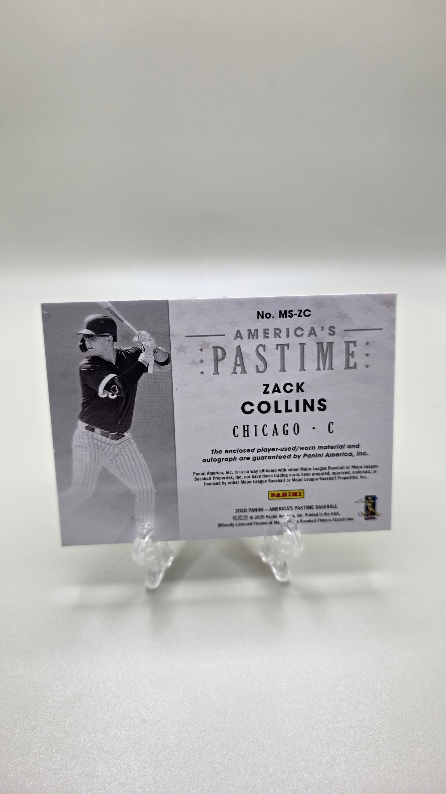 2020 America's Pastime Baseball Zack Collins Patch Auto # /99 Card #MS-ZC