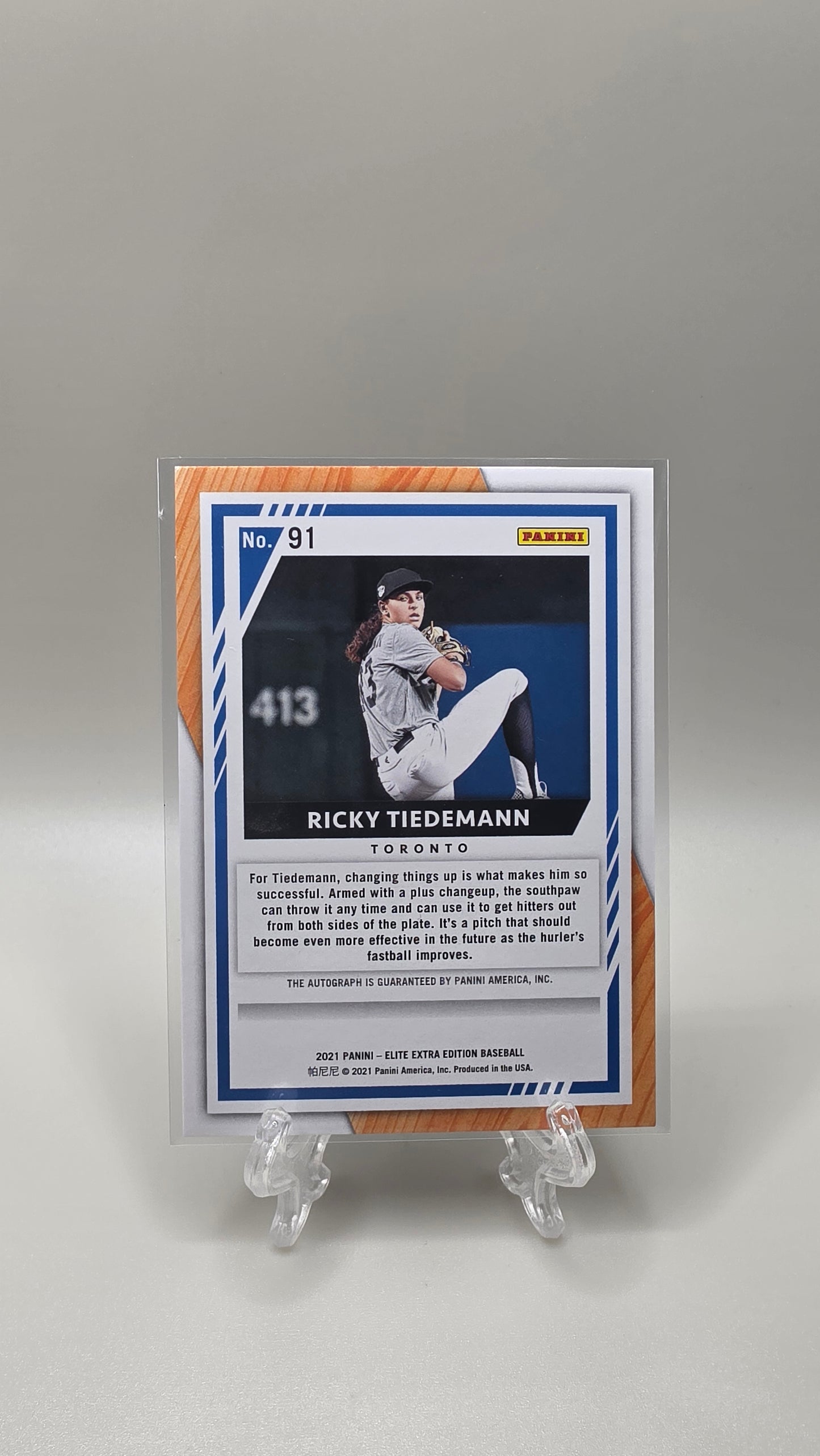 2021 Panini Elite Extra Edition Ricky Tiedemann Auto Card # 91